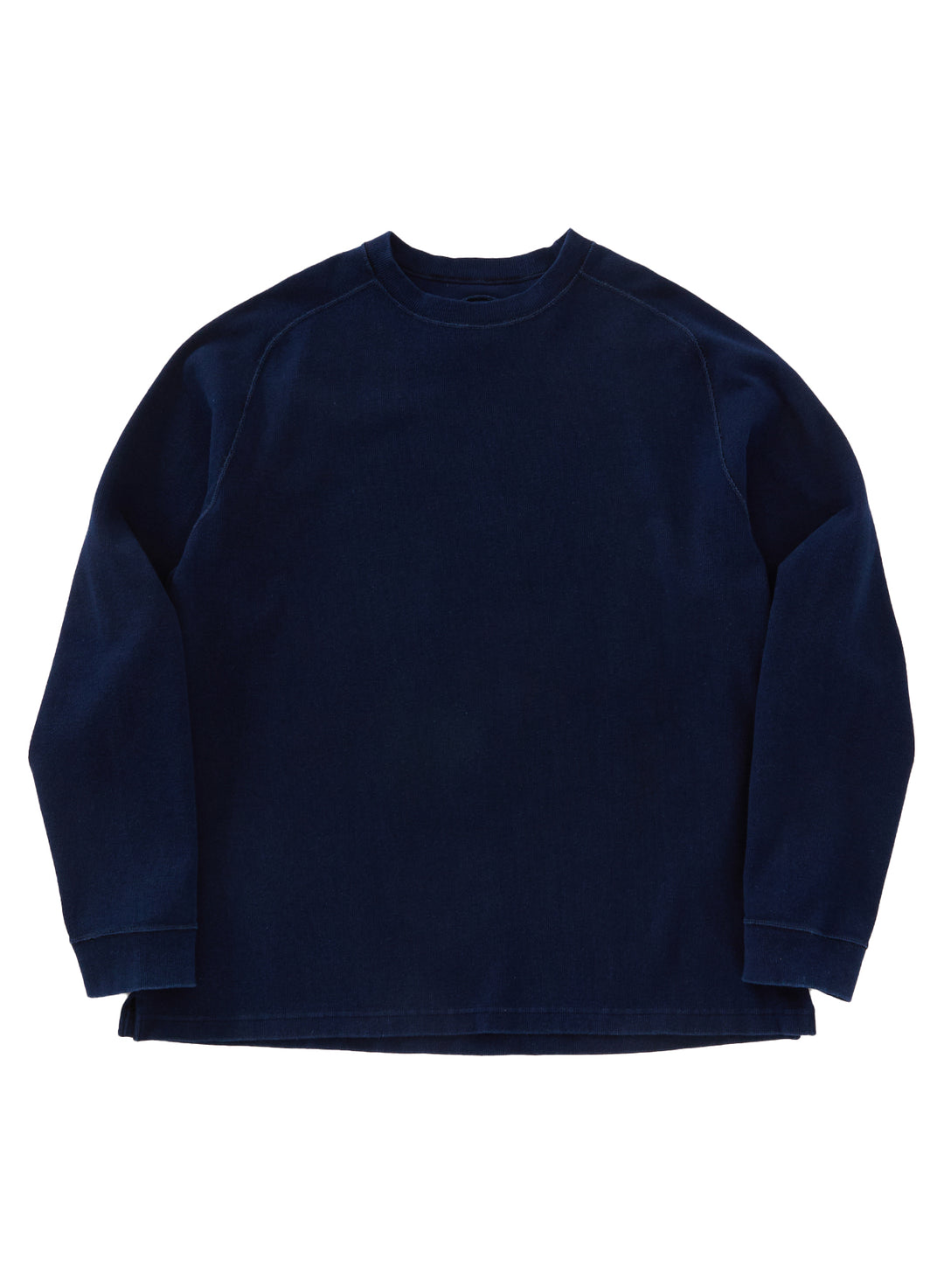 Hand Dyed Slub Cotton Crewneck LS Tee Pure Indigo
