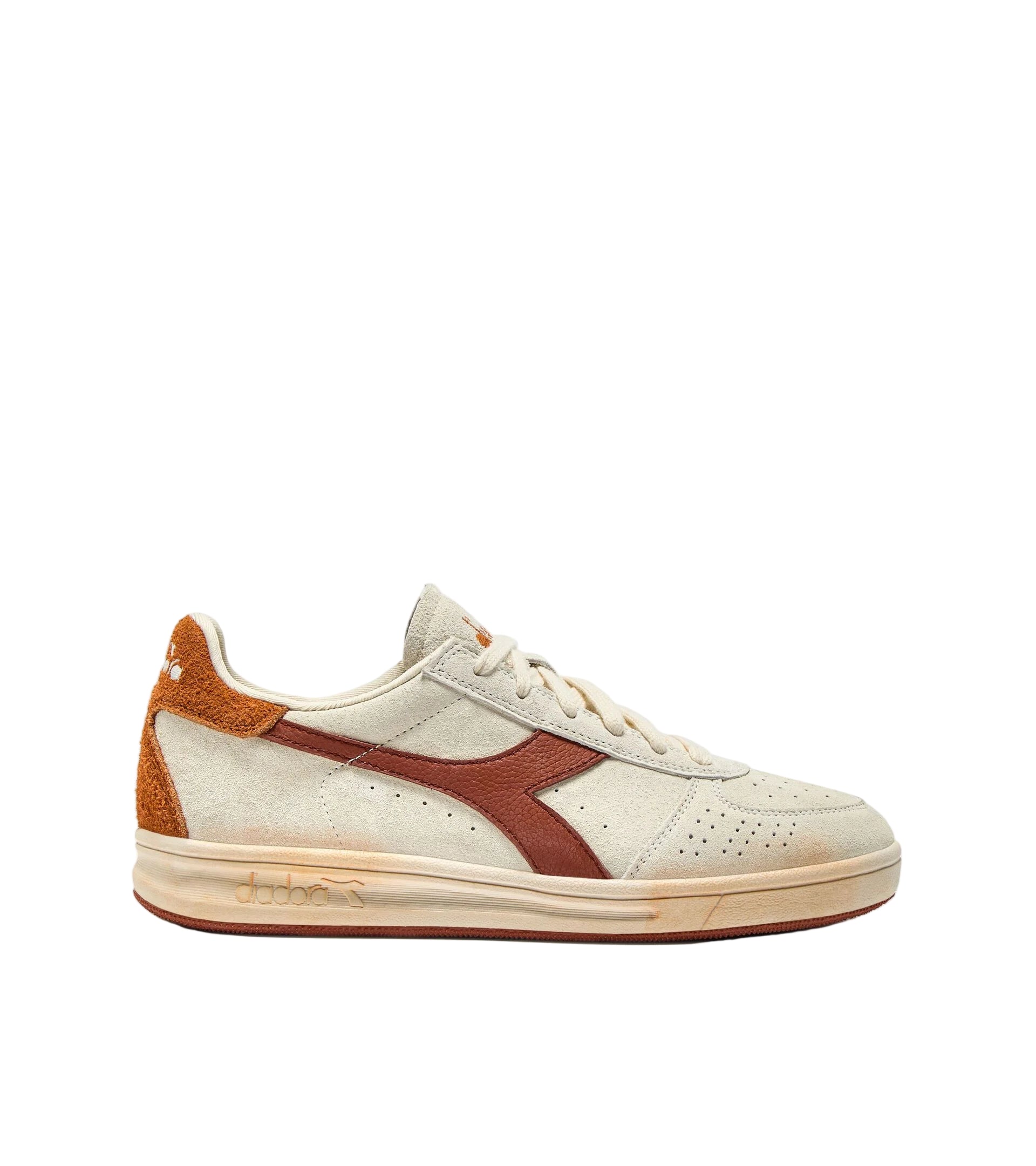 Beige and brown sneaker on a white background