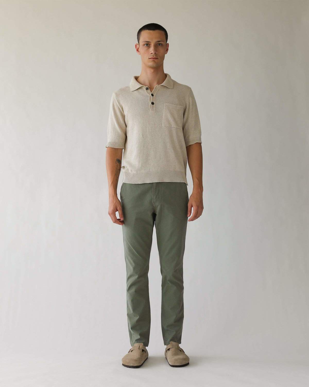 Knit Slouchy Polo - Natural