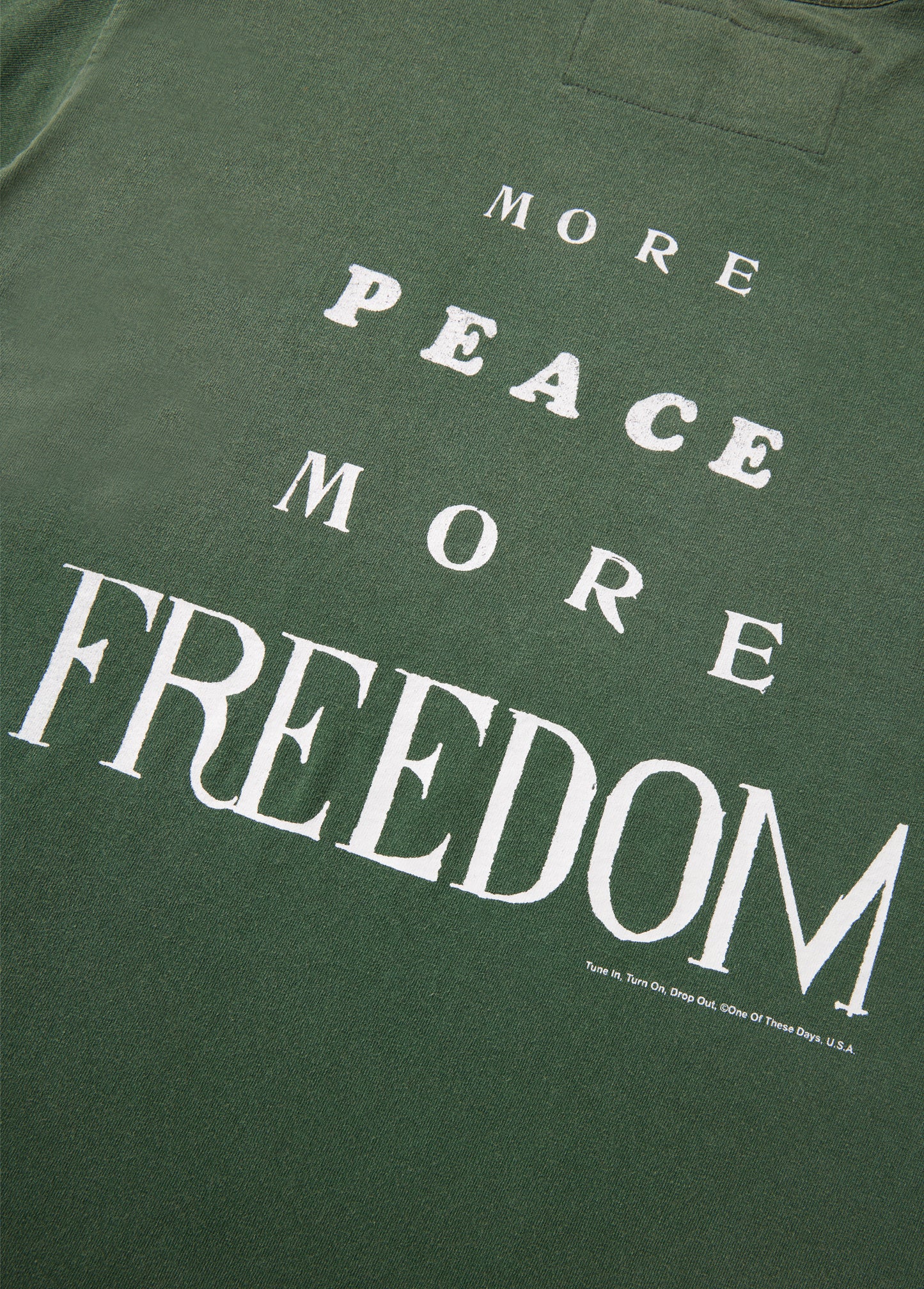 More Peace, More Freedom Tee - Washed Forest Green