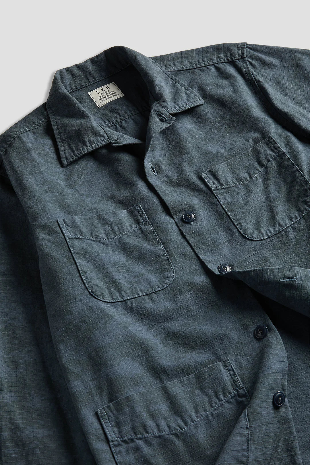 Overdyed Camo Shirt Jacket Navy