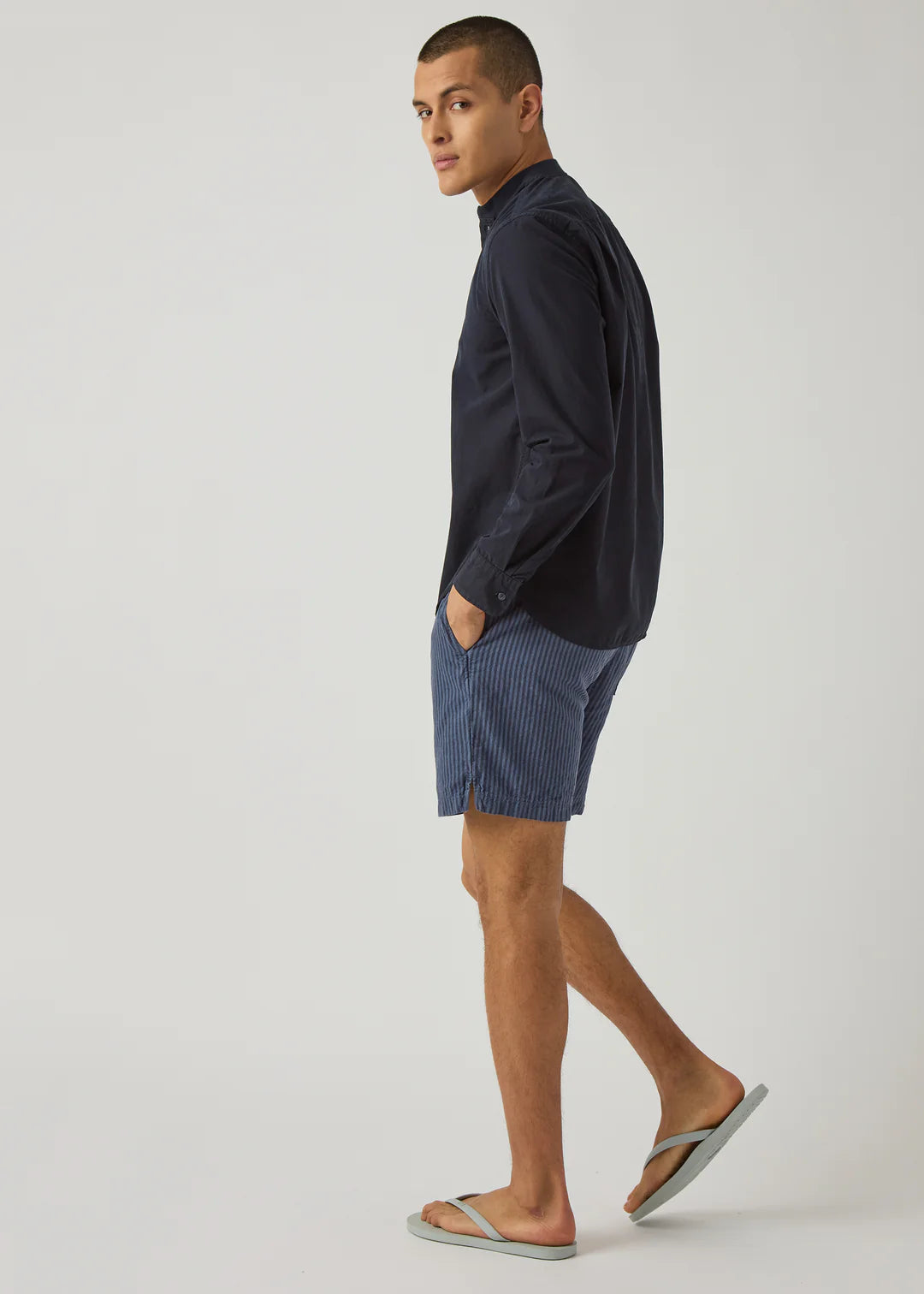 Hemp Stripe Easy Short Blue