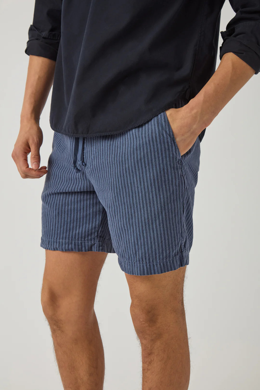 Hemp Stripe Easy Short Blue