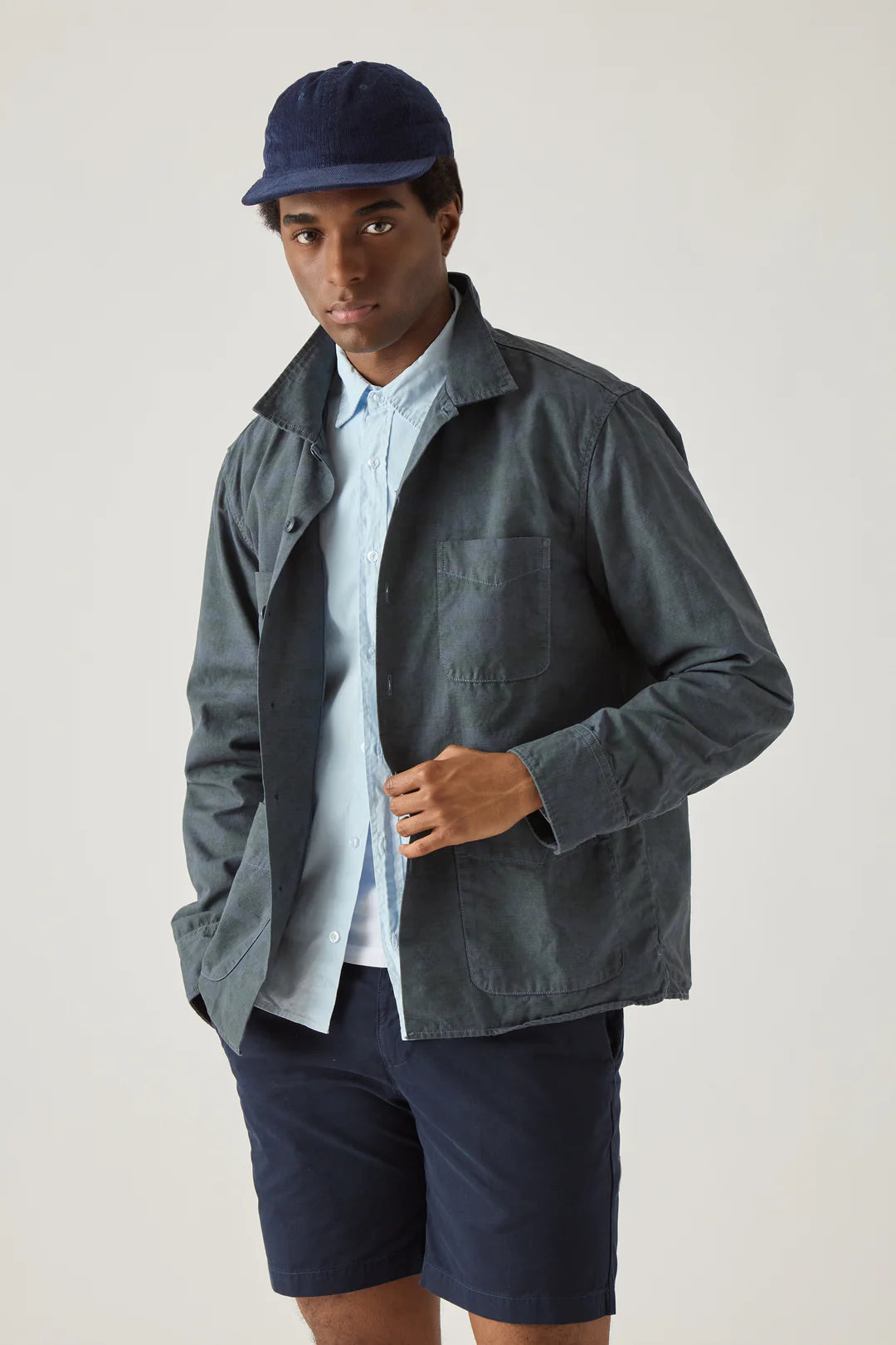 Overdyed Camo Shirt Jacket Navy
