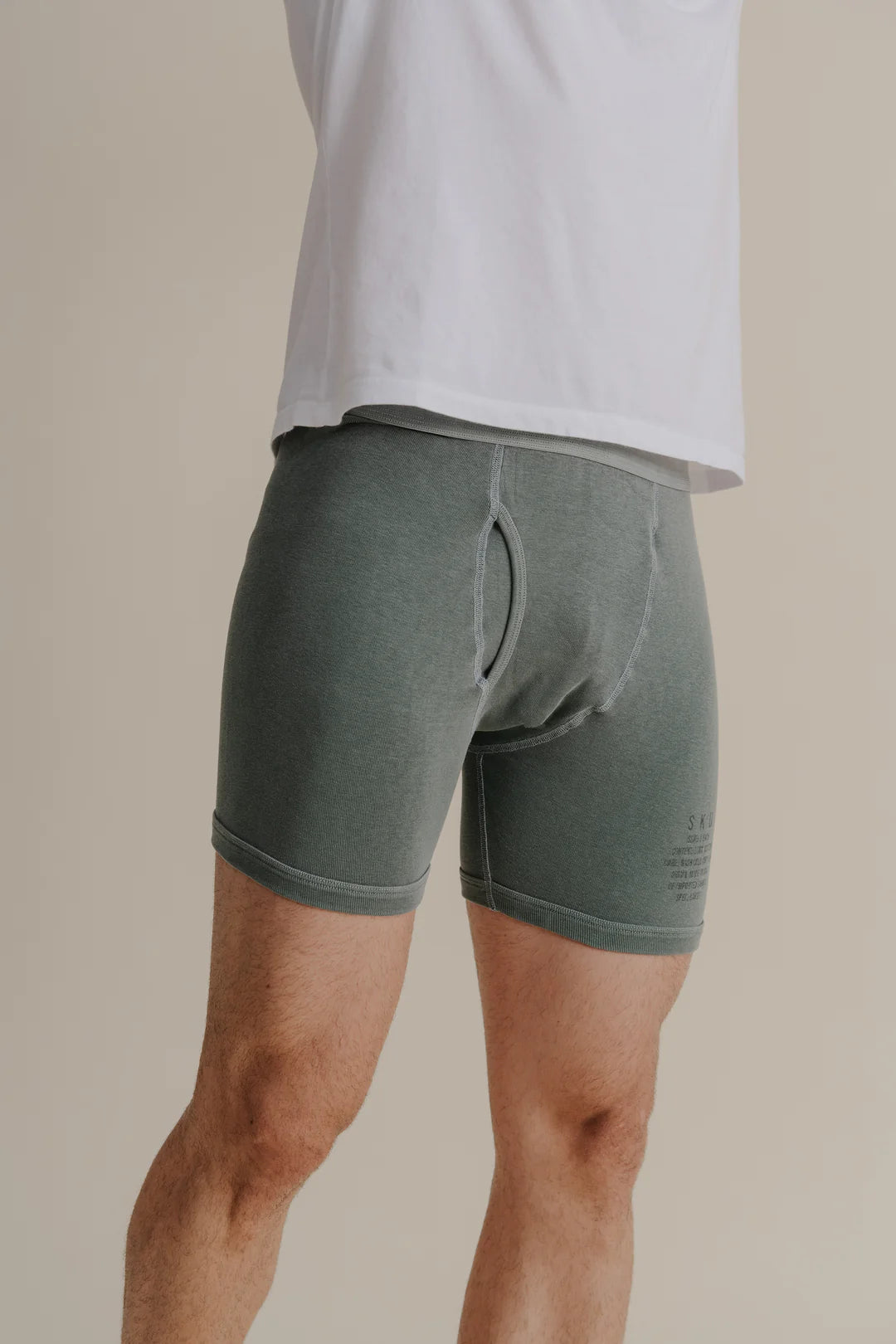 Distress Dye Supima Rib Boxer Brief Black