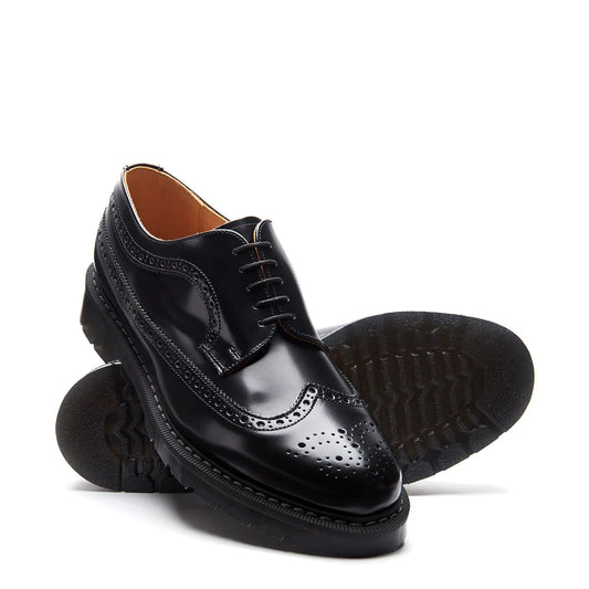 Black Hi-Shine American Brouge Shoe