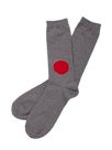 Knitted Japan Flag Socks Grey