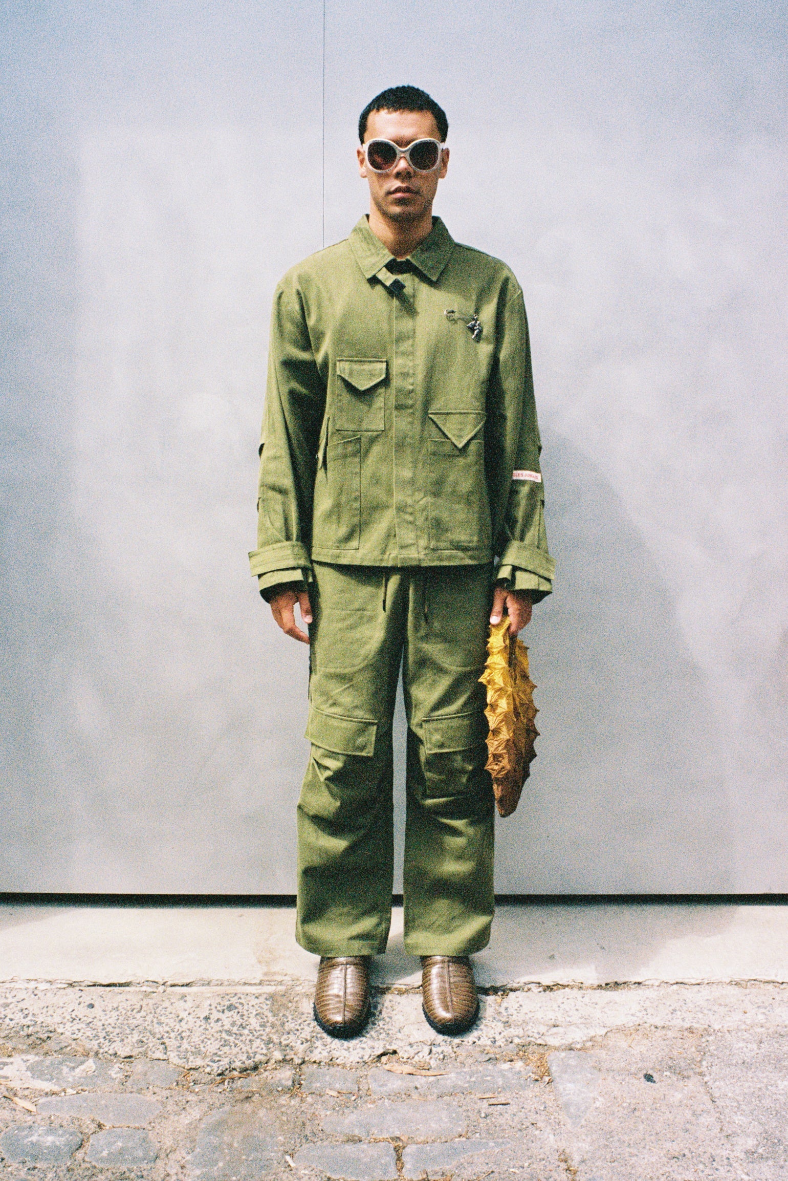 Pockets Boxy Jacket Green