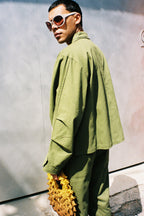 Pockets Boxy Jacket Green