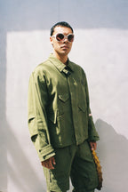 Pockets Boxy Jacket Green