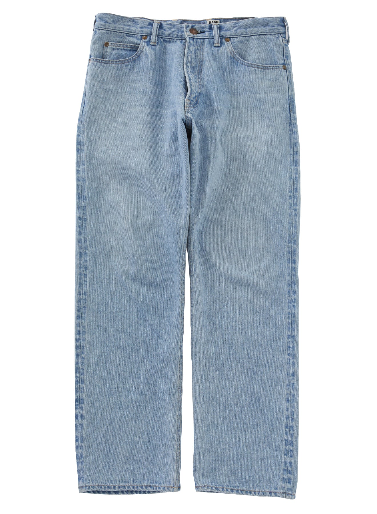 Woven Selvedge Denim Worn Out Straight-Leg Jeans