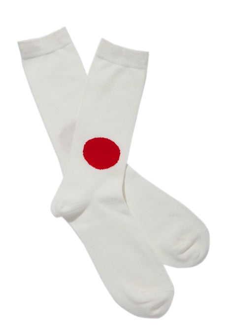 Japan Flag Socks Natural
