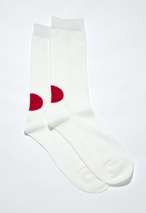 Back-Side Japan Flag Socks Natural