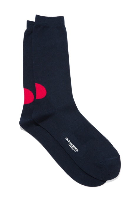 Back-Side Japan Flag Socks Navy