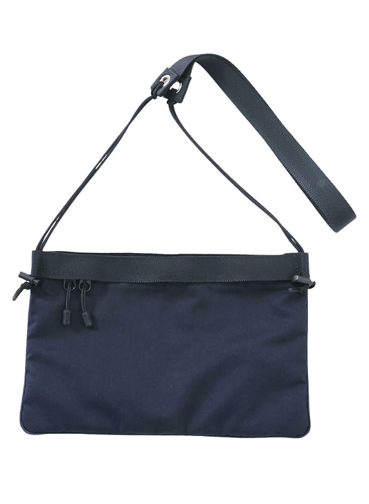 Woven Indigo Nylon Satin Shoulder Bag Plain