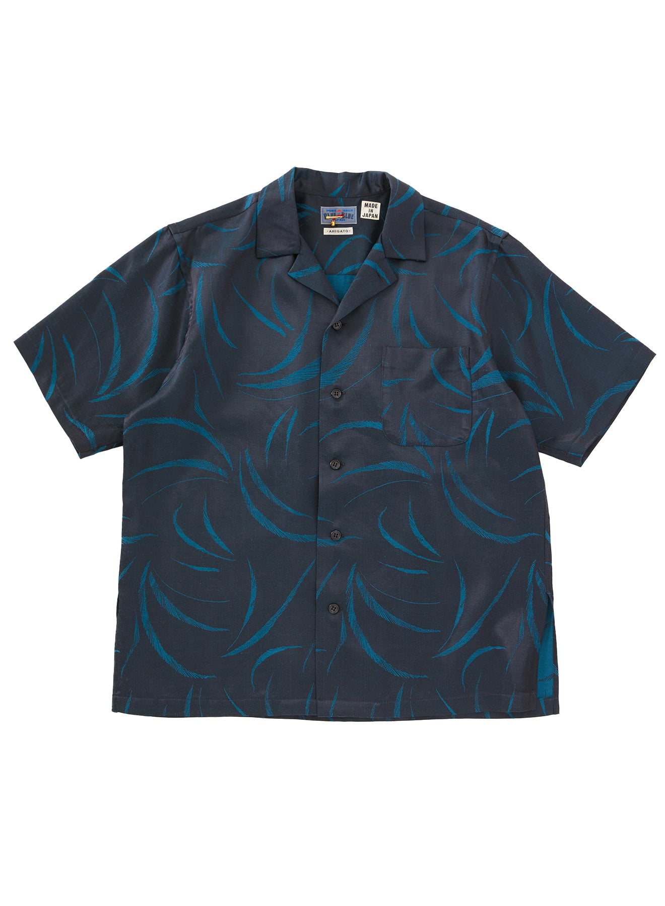 Open Collar SS Shirt Dark Navy