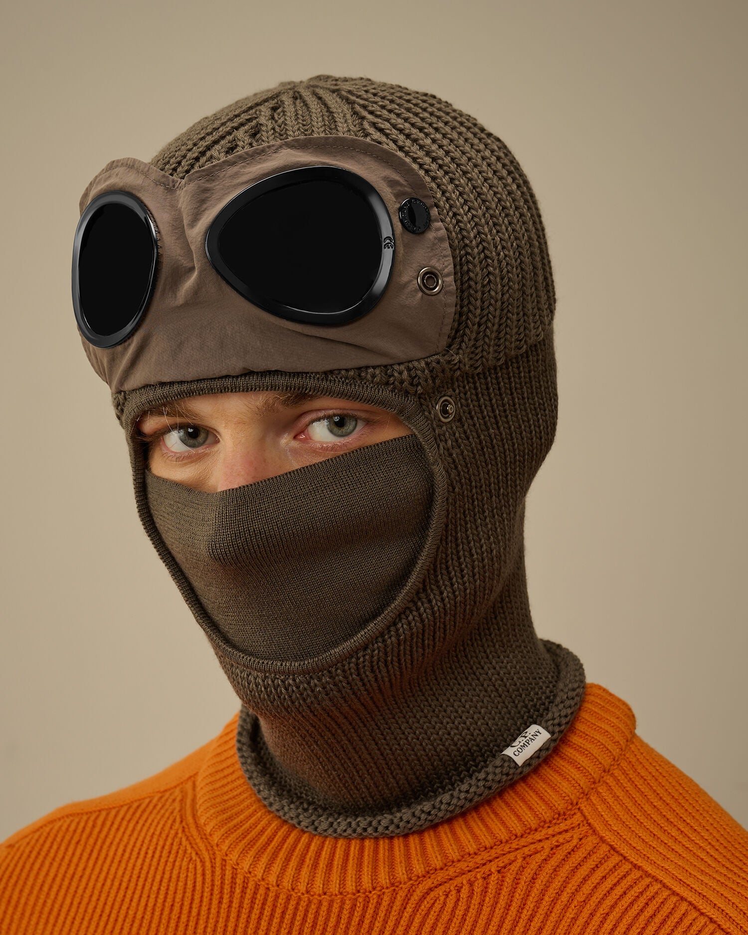 C.P. Company Extrafine Merino Wool Ski Mask Walnut – A-Priori