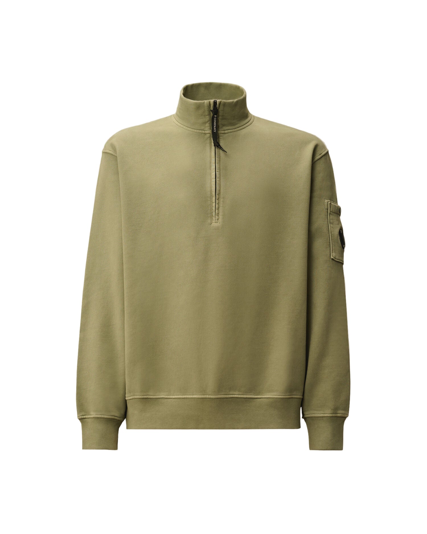 Polo Collar Brushed Emerized Diagonal Fleece Seagrass