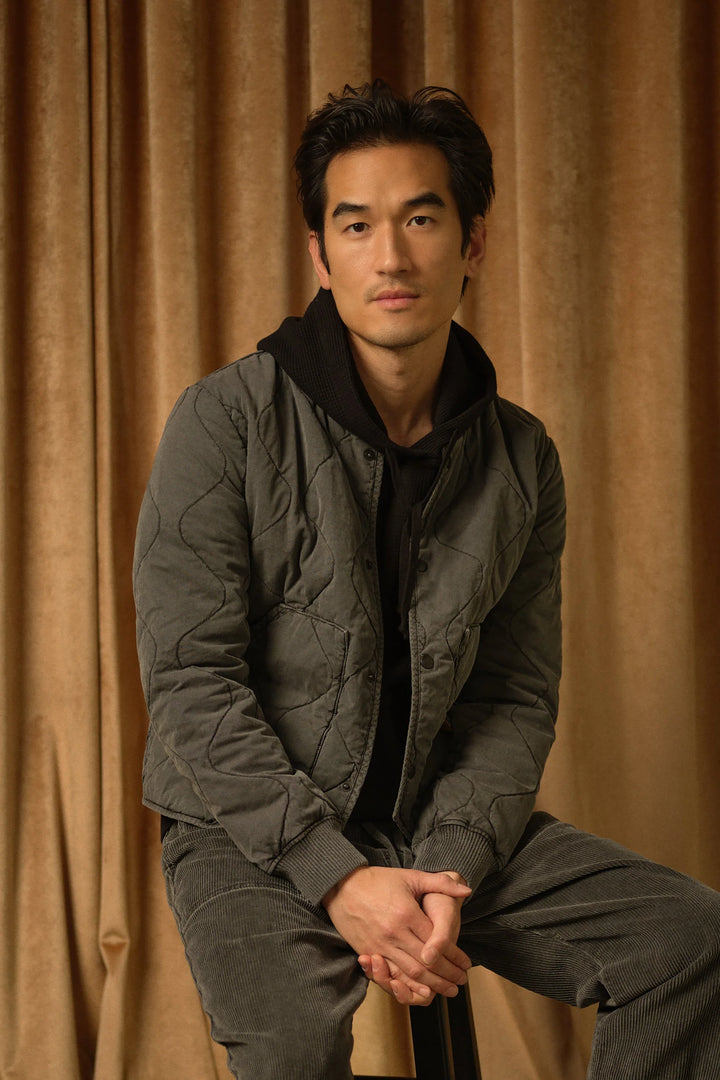 Quilted Bomber Jacket Black