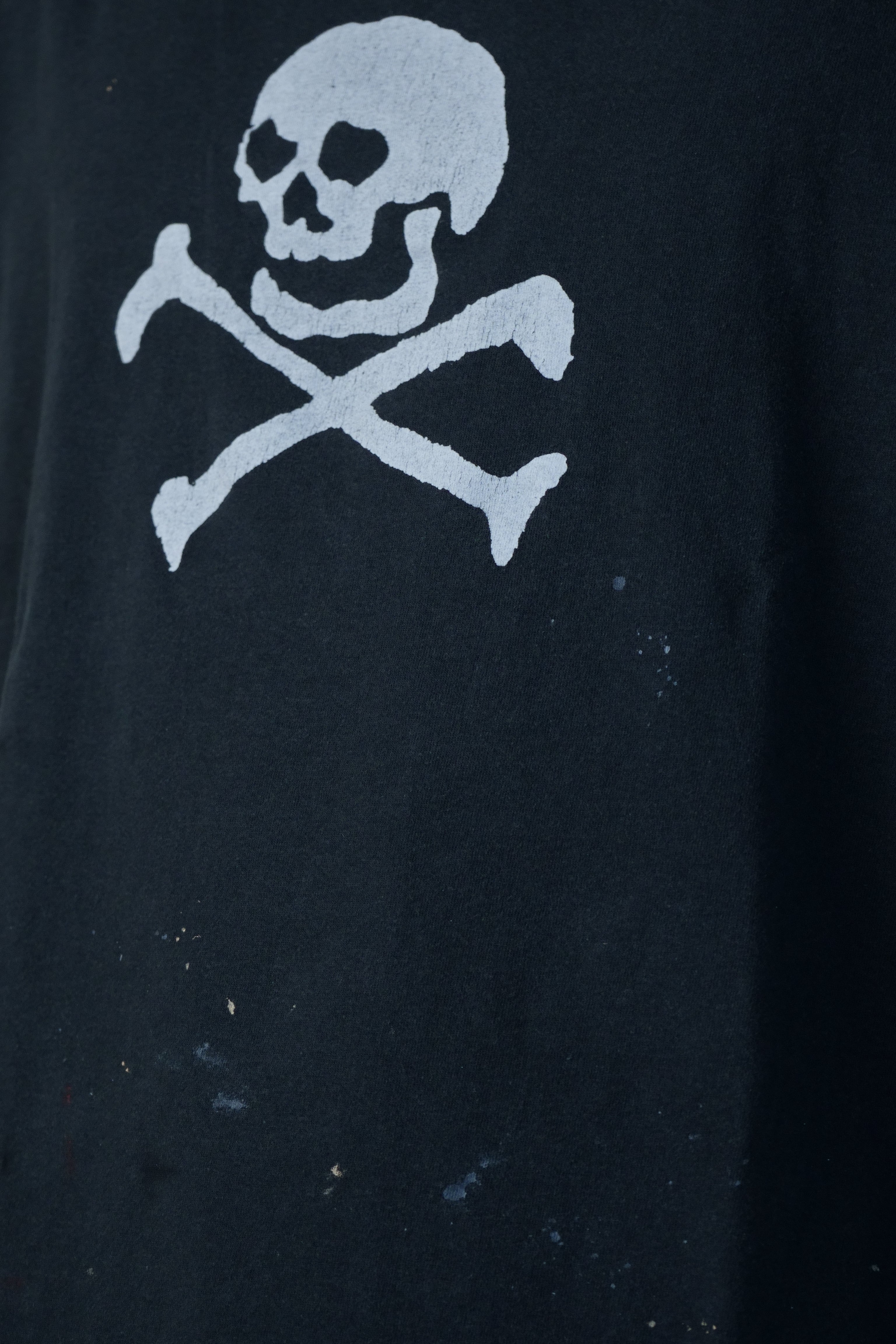 Vintage Fade Skull Print T-Shirt Black