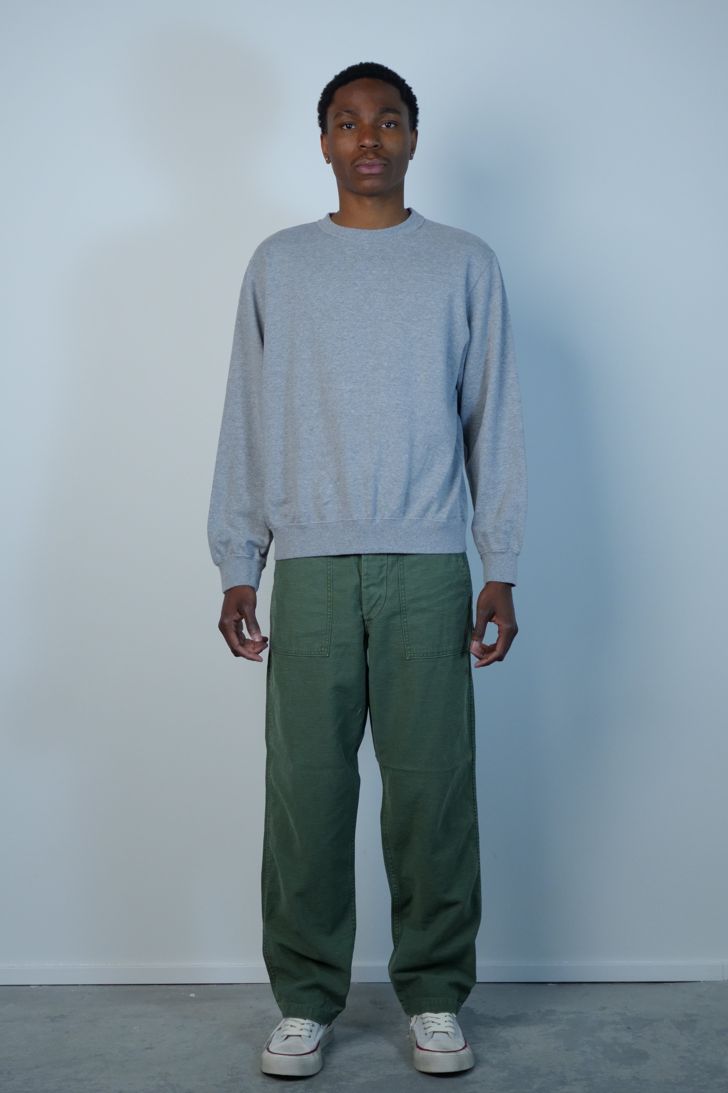 Light Weight French Terry Crewneck Sweat Shirt Heather Gray