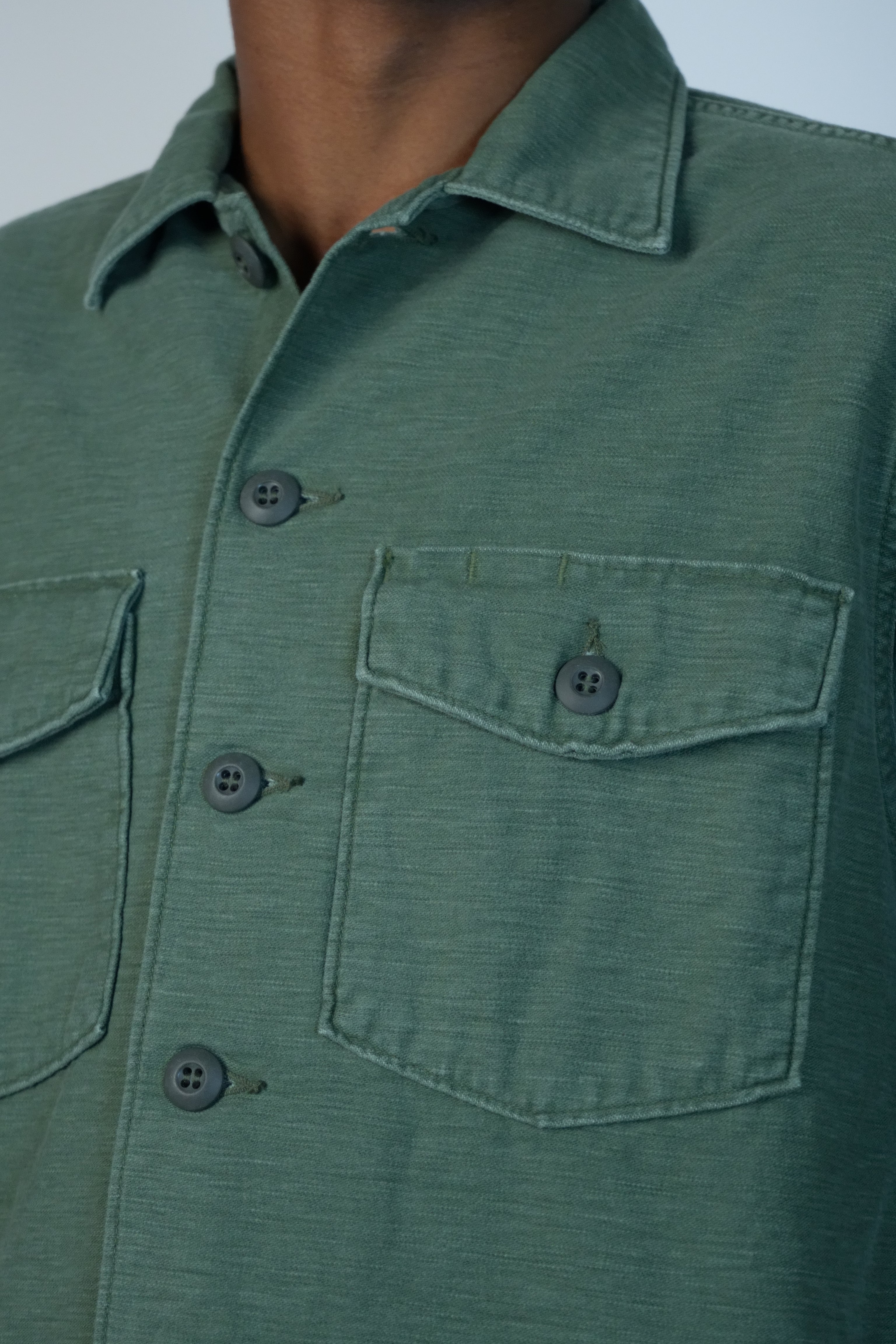 U.S Army Green Fatigue Shirt Used Wash