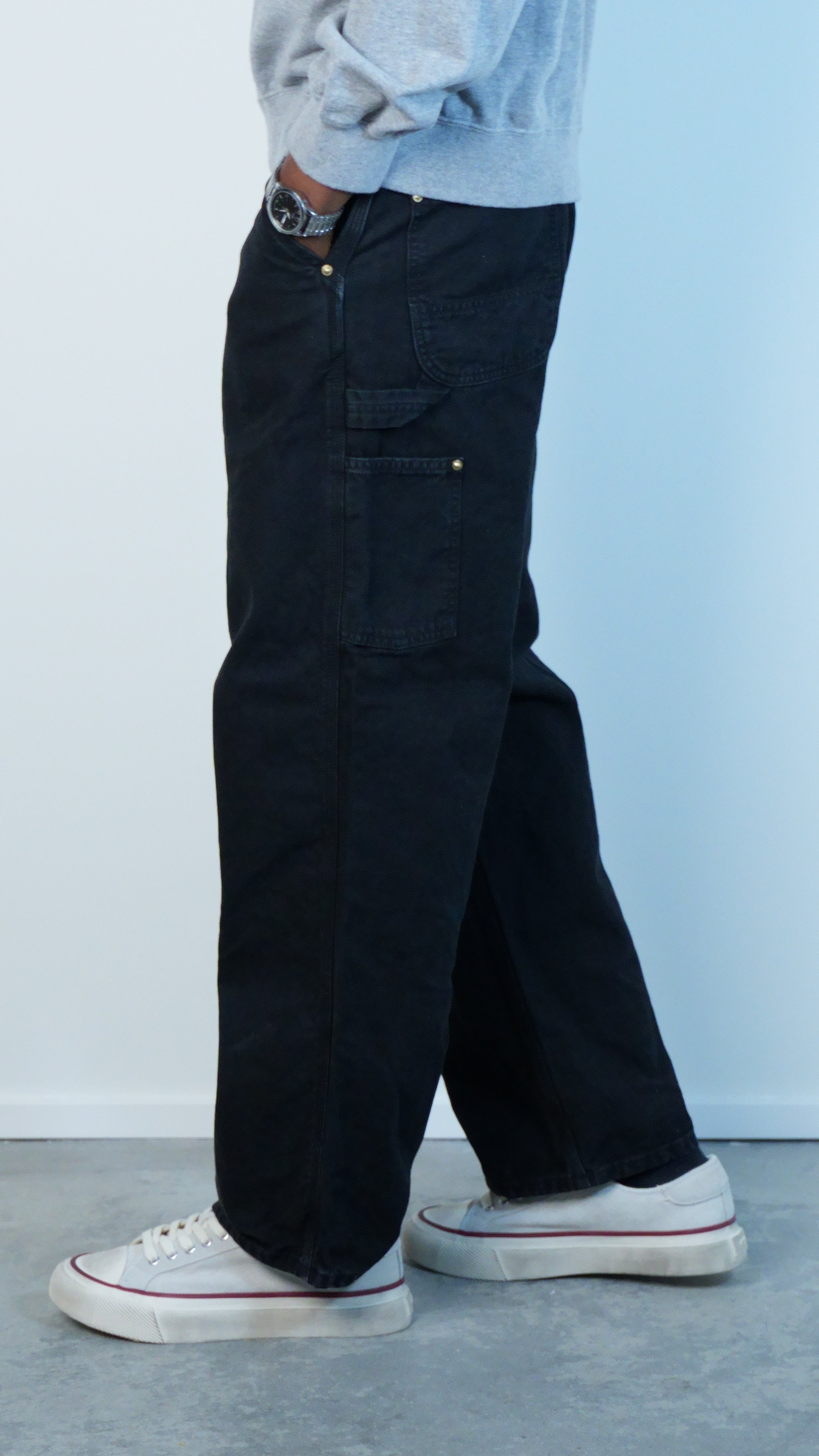 orSlow DAD'S FIT OXFORD PAINTER PANTS BLACK – A-Priori