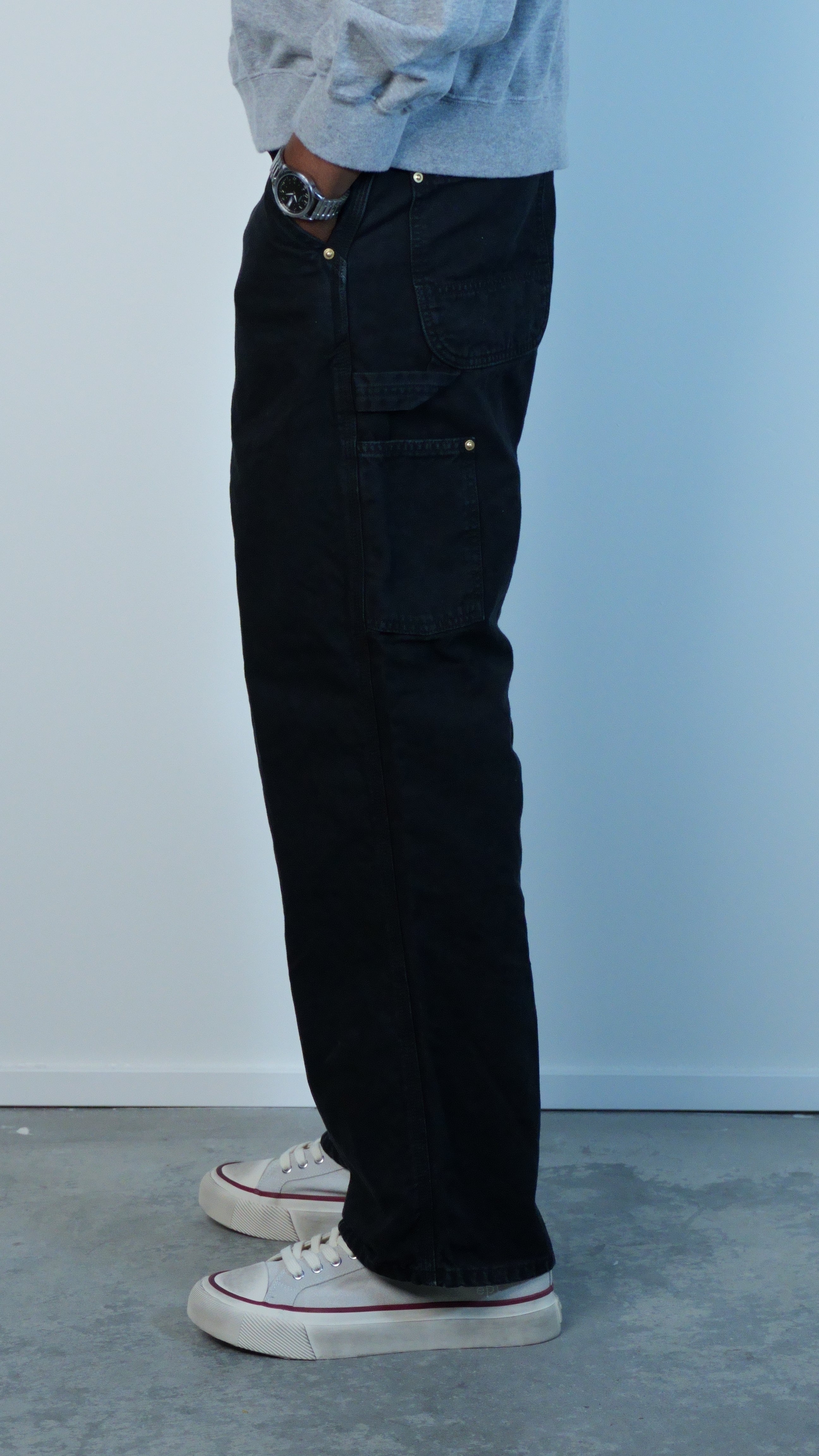 Dad's Fit Oxford Painter Pants Black