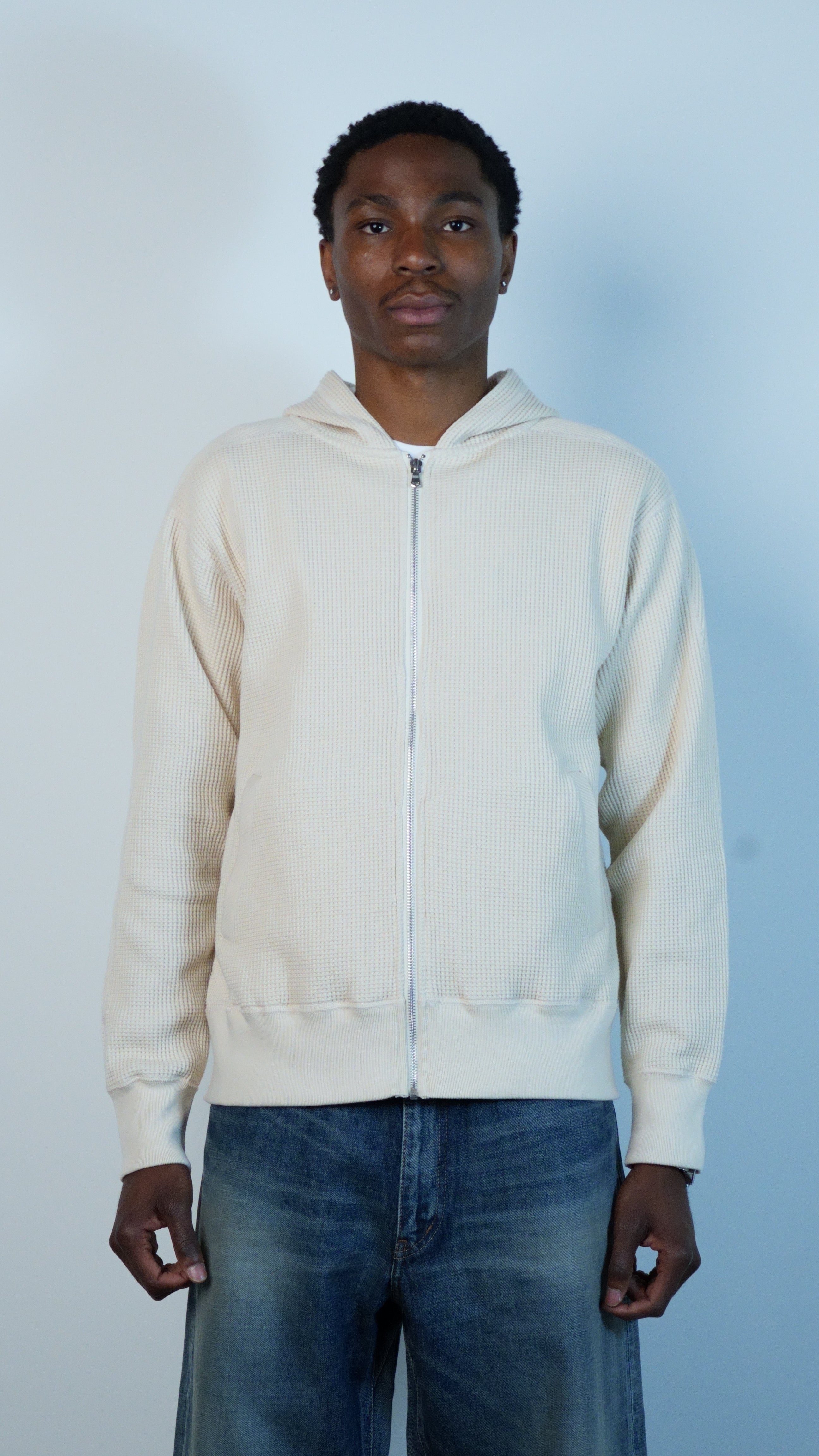 Zip-Up Thermal Hoodie Natural