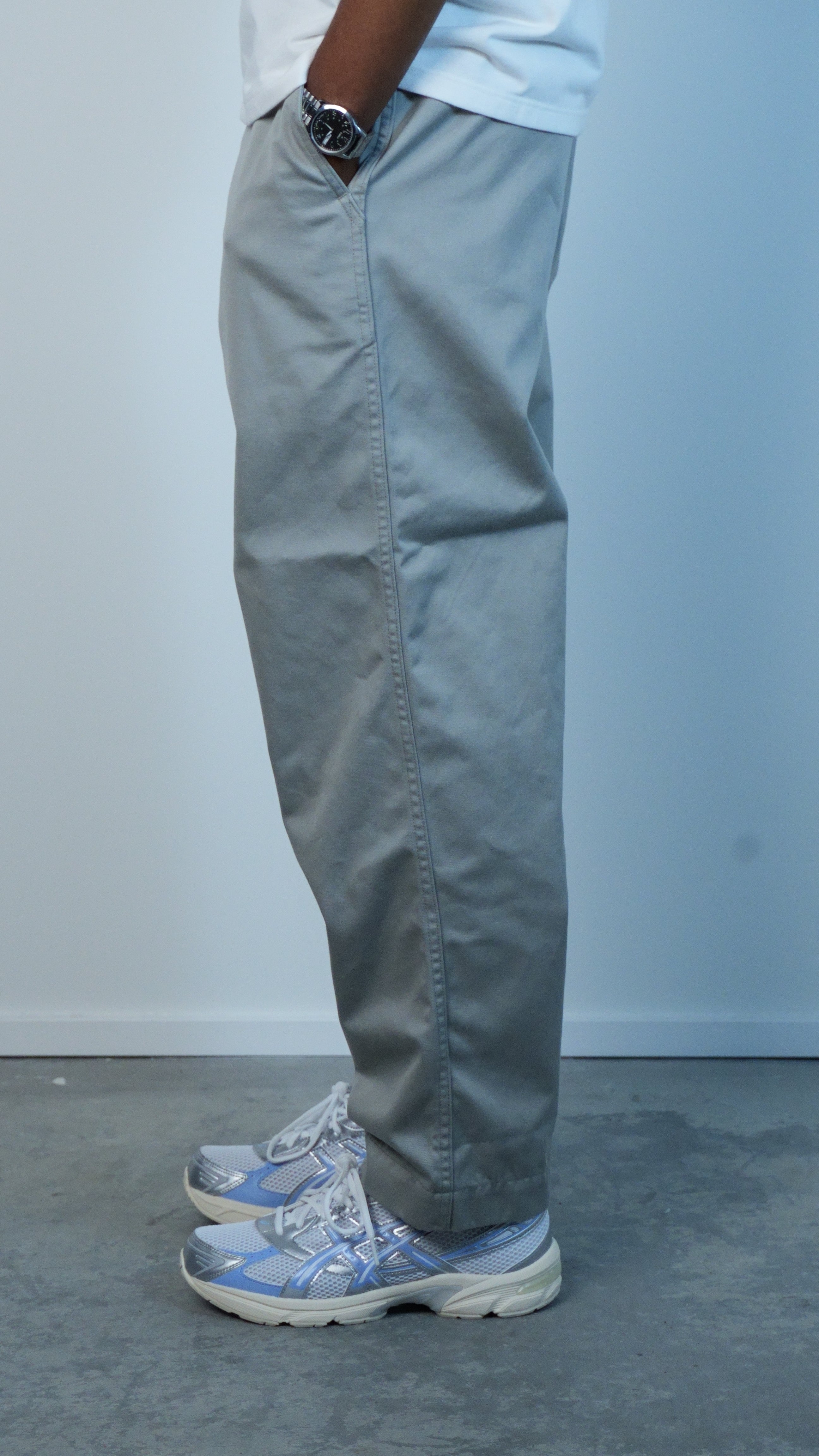 Wide Chino Pants Light Gray