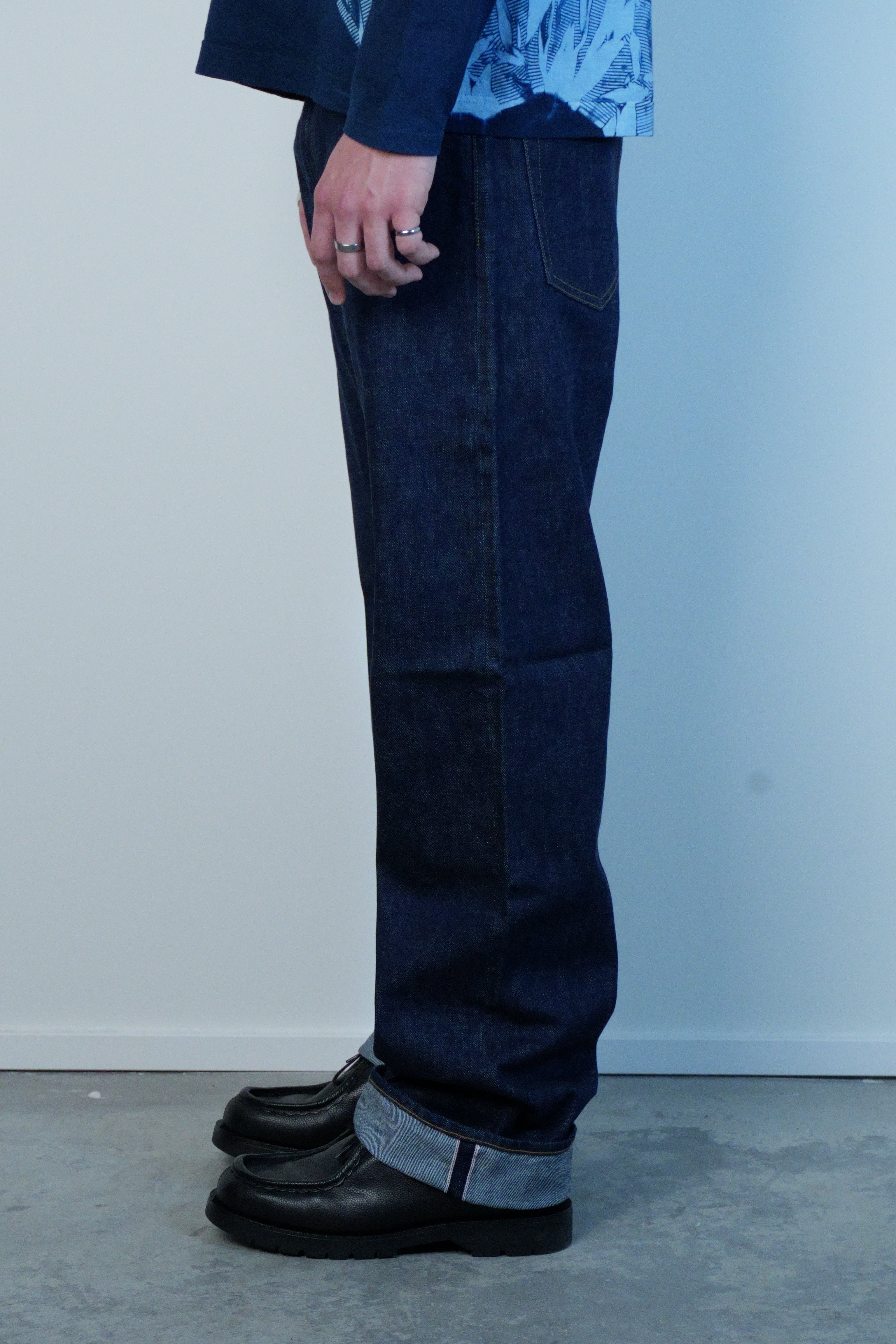 Woven Selvedge Denim Straight-Leg Jeans
