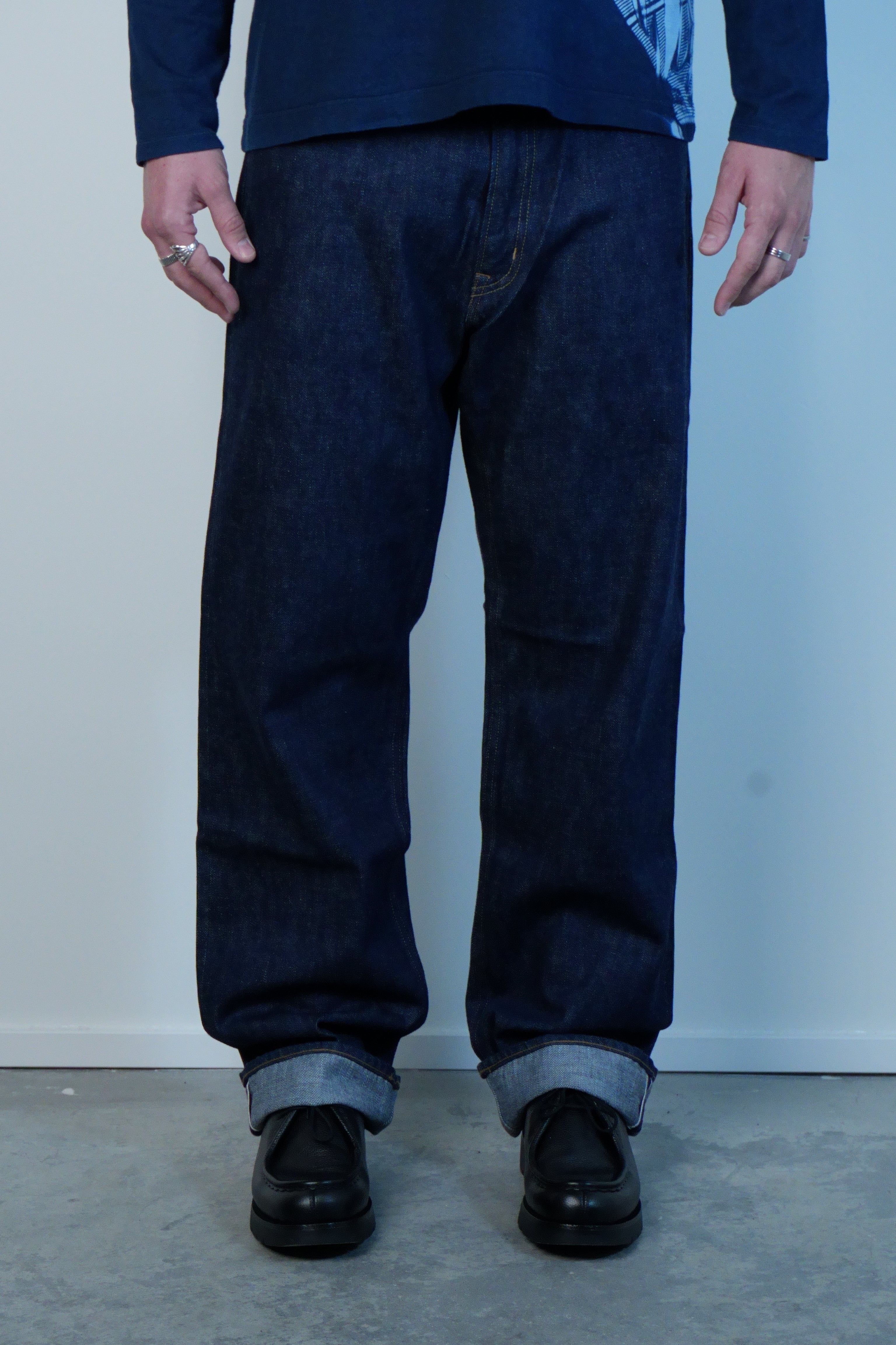 Woven Selvedge Denim Straight-Leg Jeans