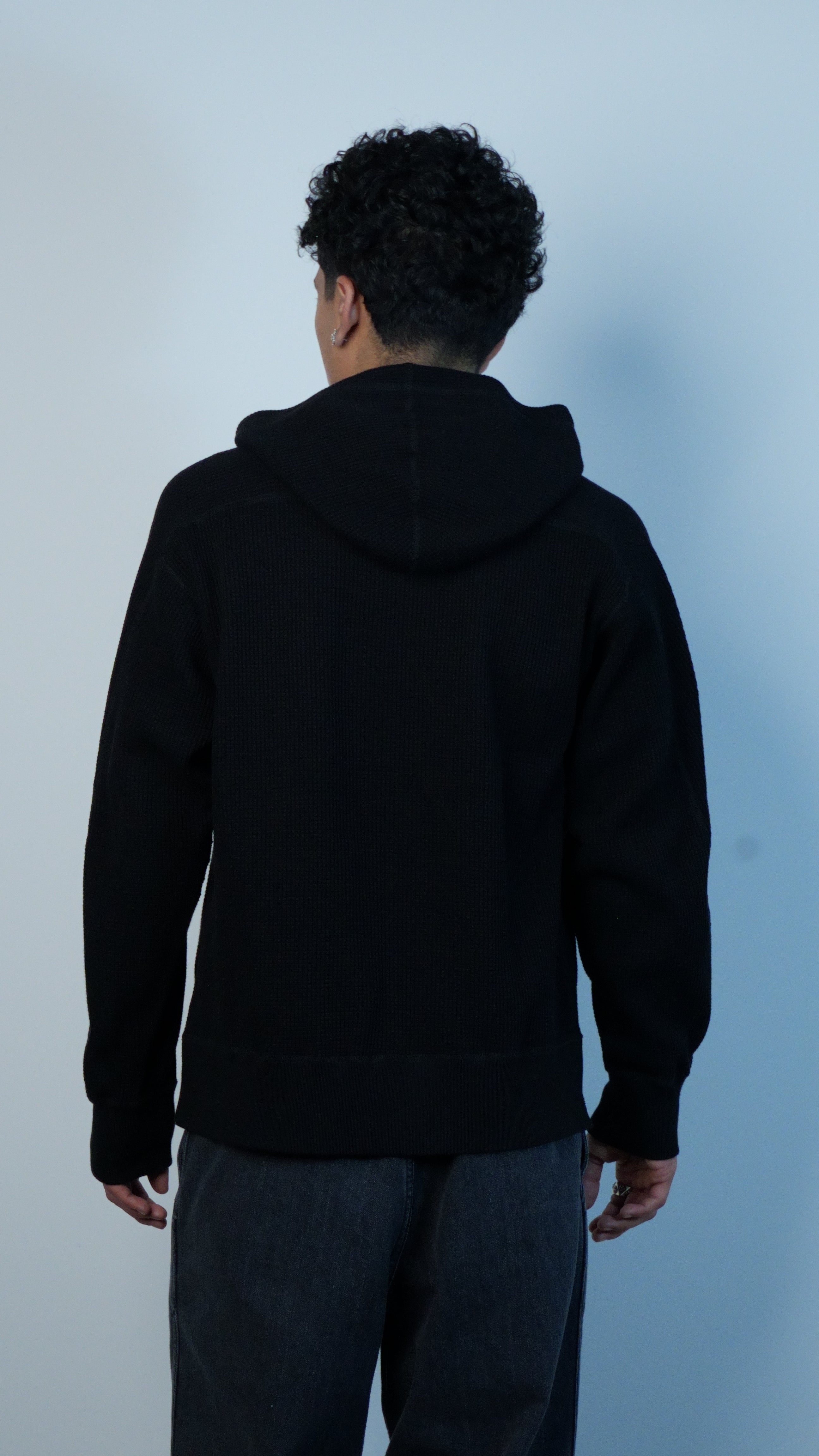 Zip-Up Thermal Hoodie Black