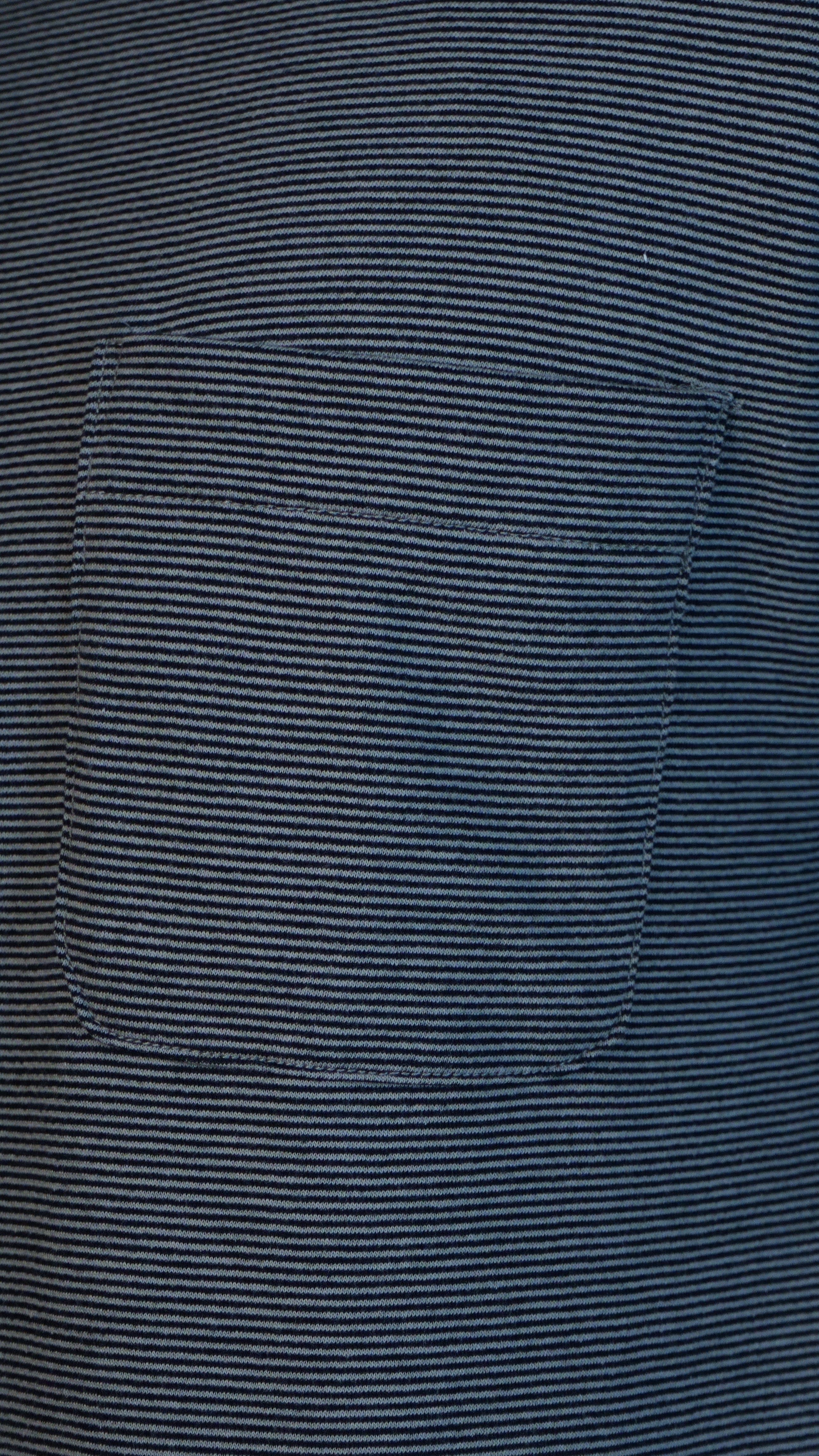 Micro Stripe Pocket Tee Black x Gray