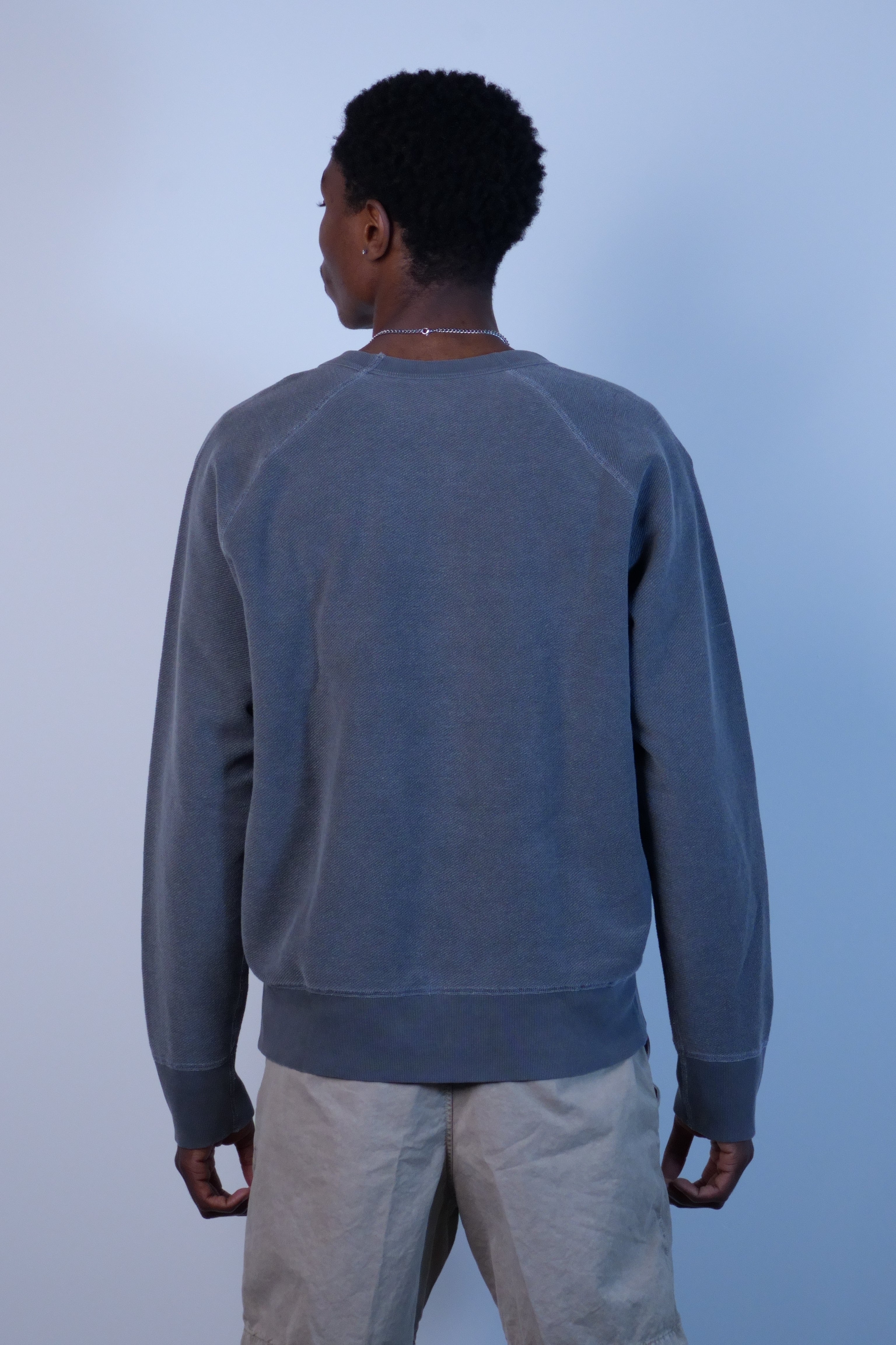 American Twill Back Terry Crew Reversible Sweat Black