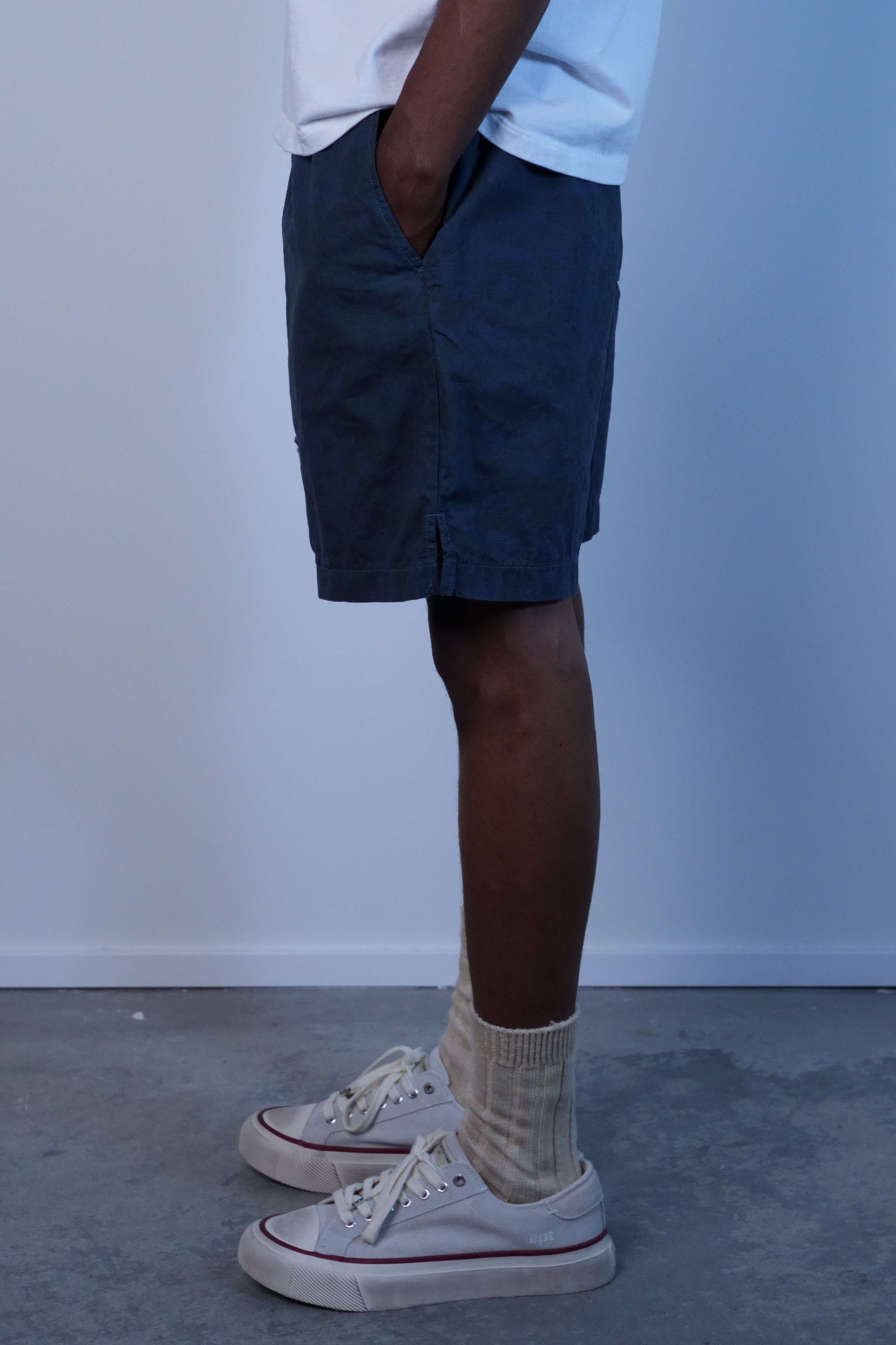 Overdyed Camo Short Blue