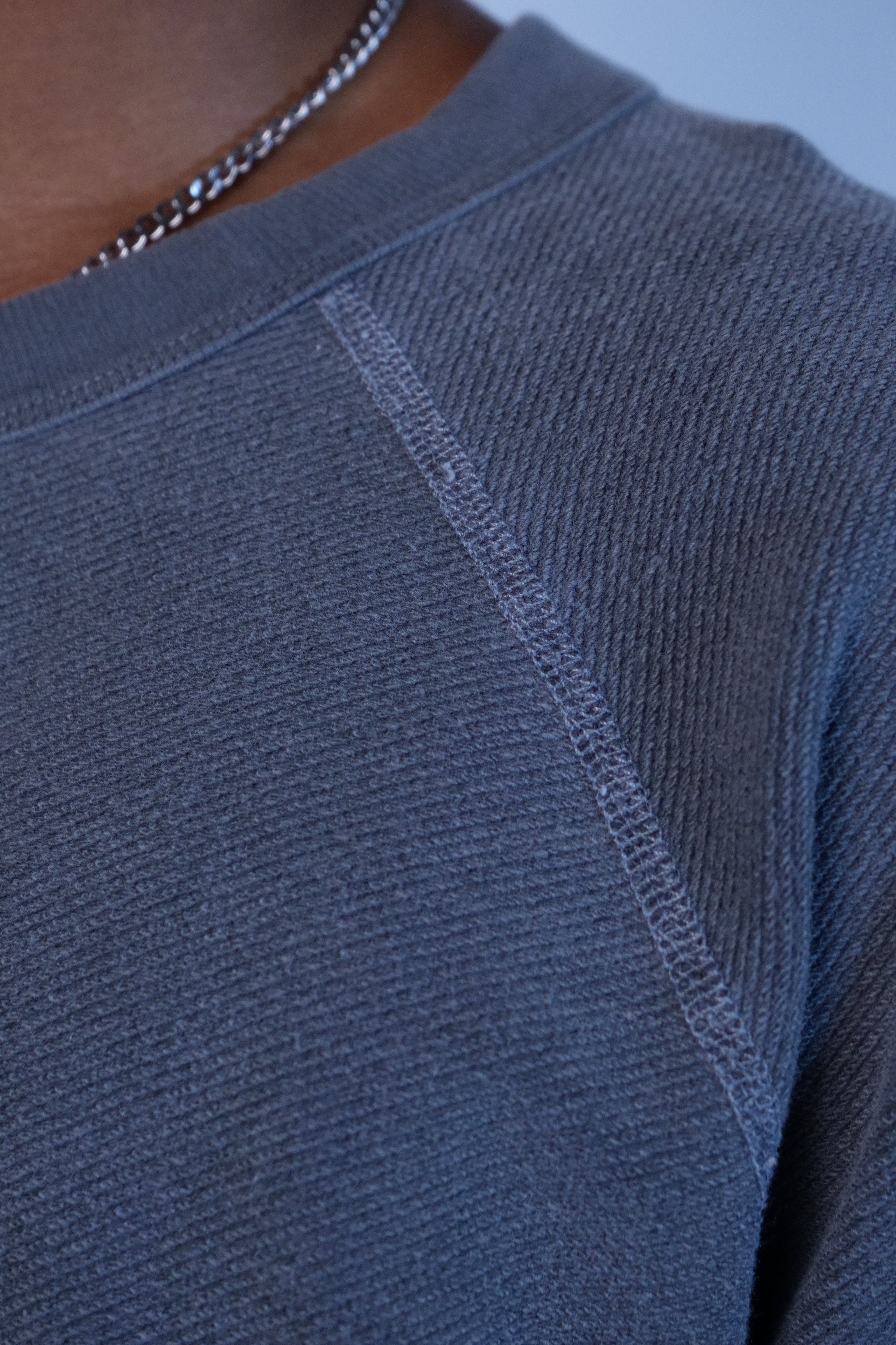 American Twill Back Terry Crew Reversible Sweat Black