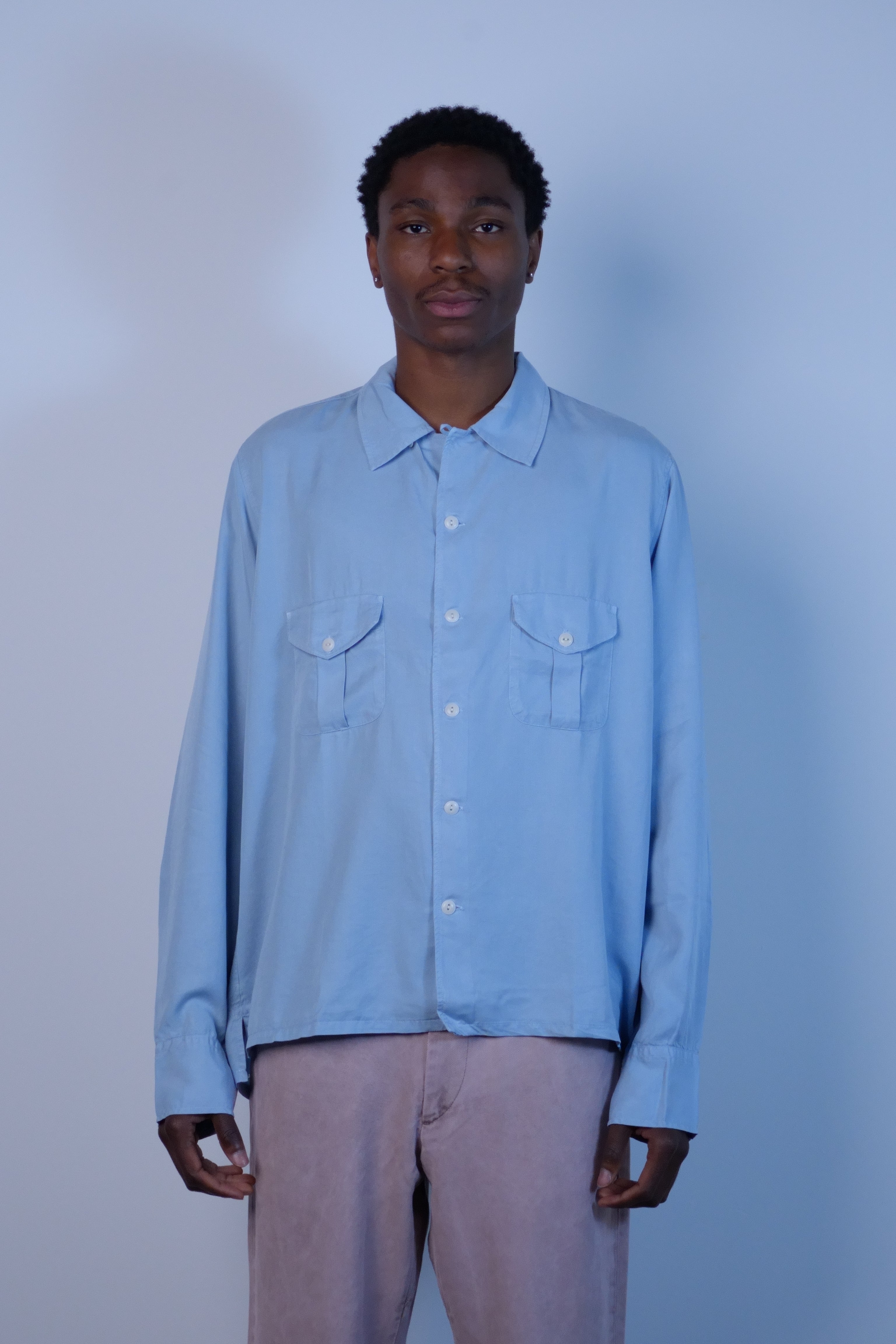 Tencel Patio Shirt Faded Bench Blue
