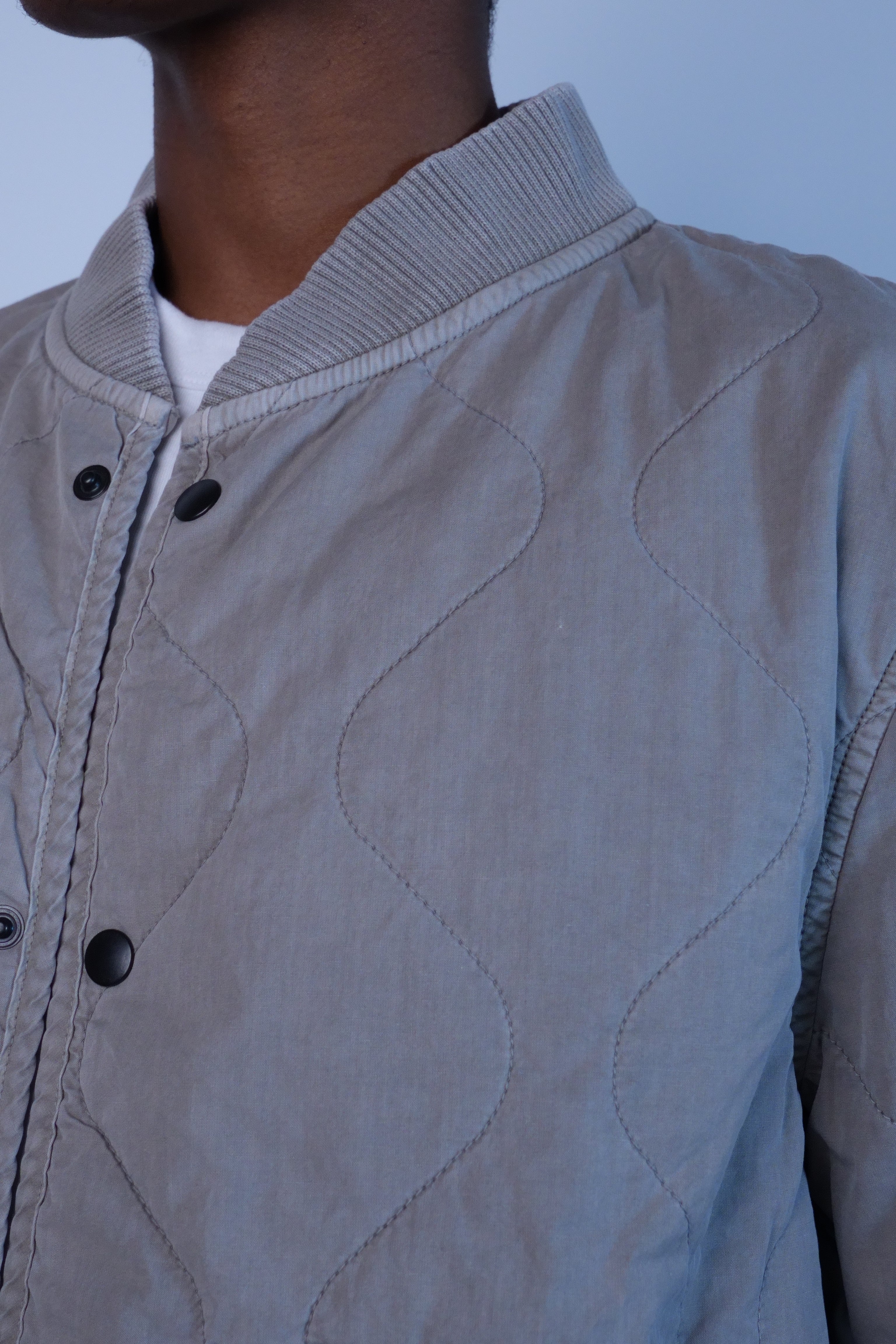 Quilted Bomber Jacket Khaki