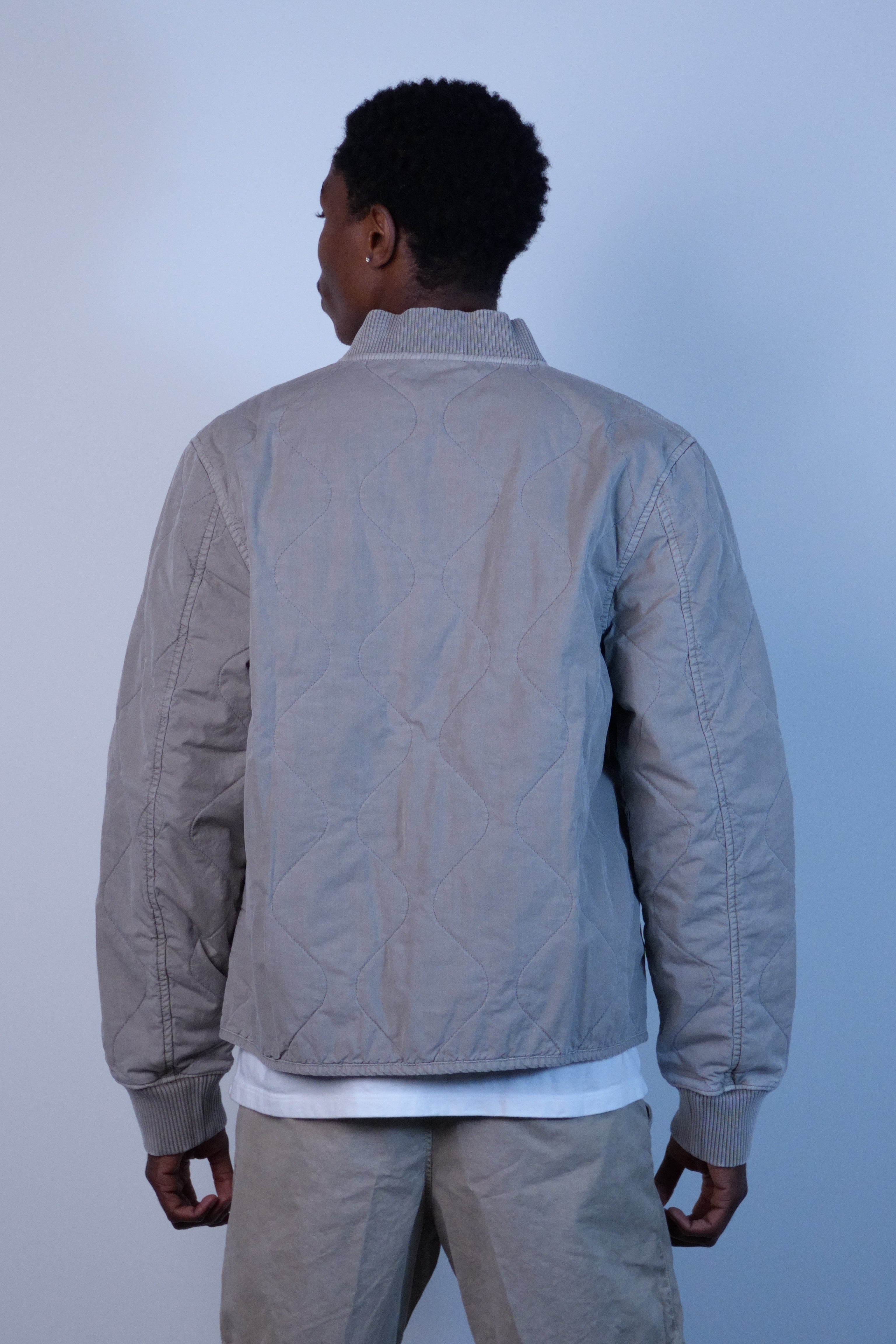 Quilted Bomber Jacket Khaki