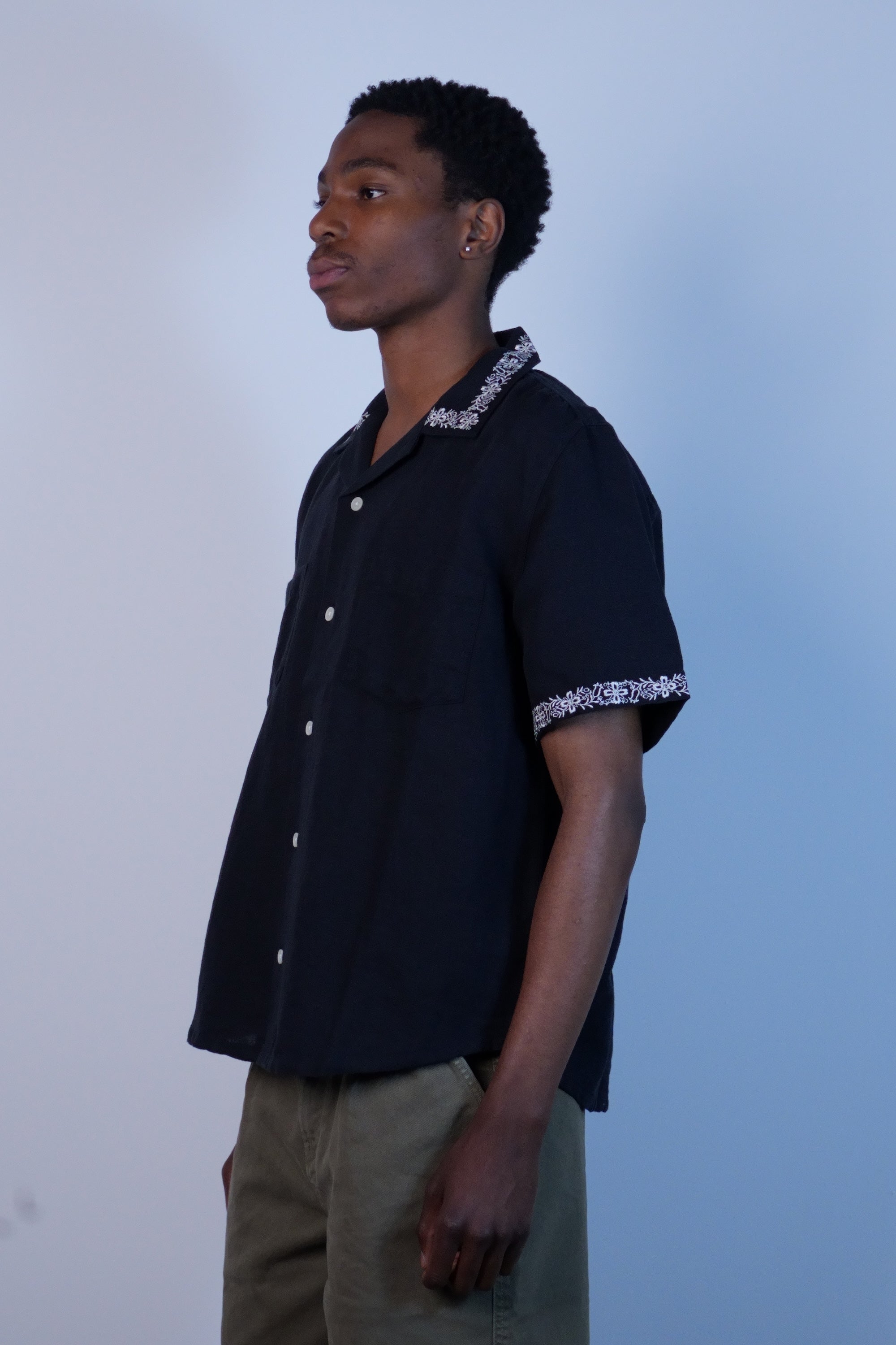 Harmony Embroidered SS Black