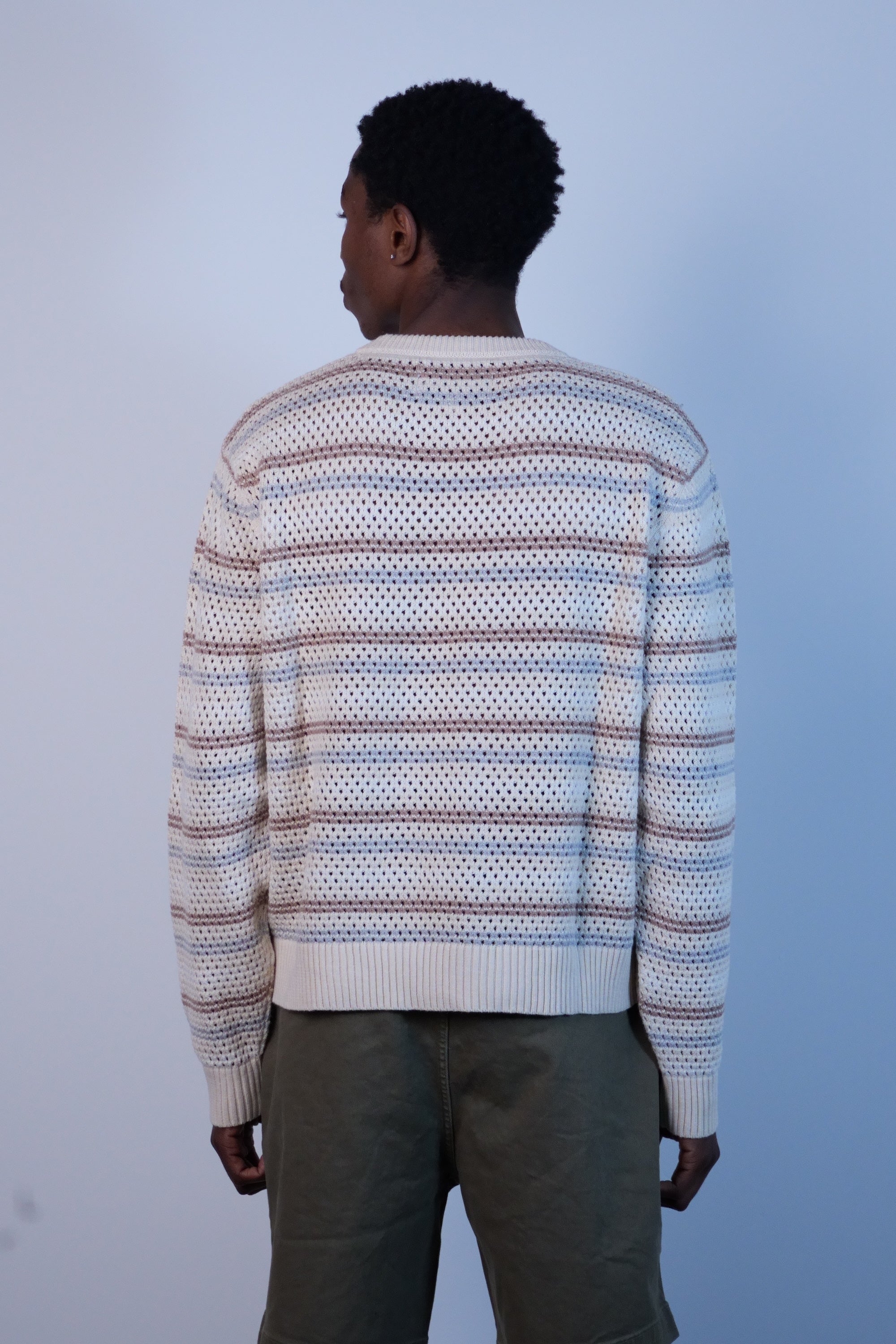 Linen Stripe Crewneck Natural