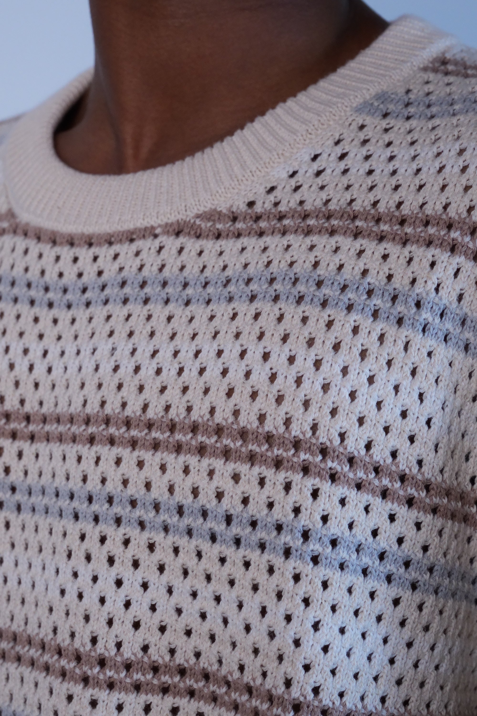 Linen Stripe Crewneck Natural