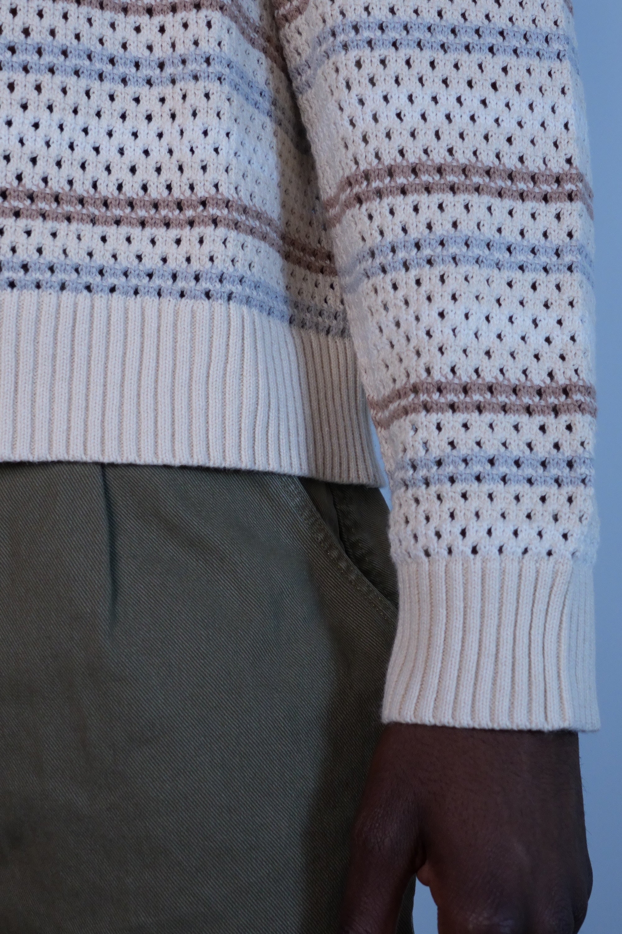 Linen Stripe Crewneck Natural