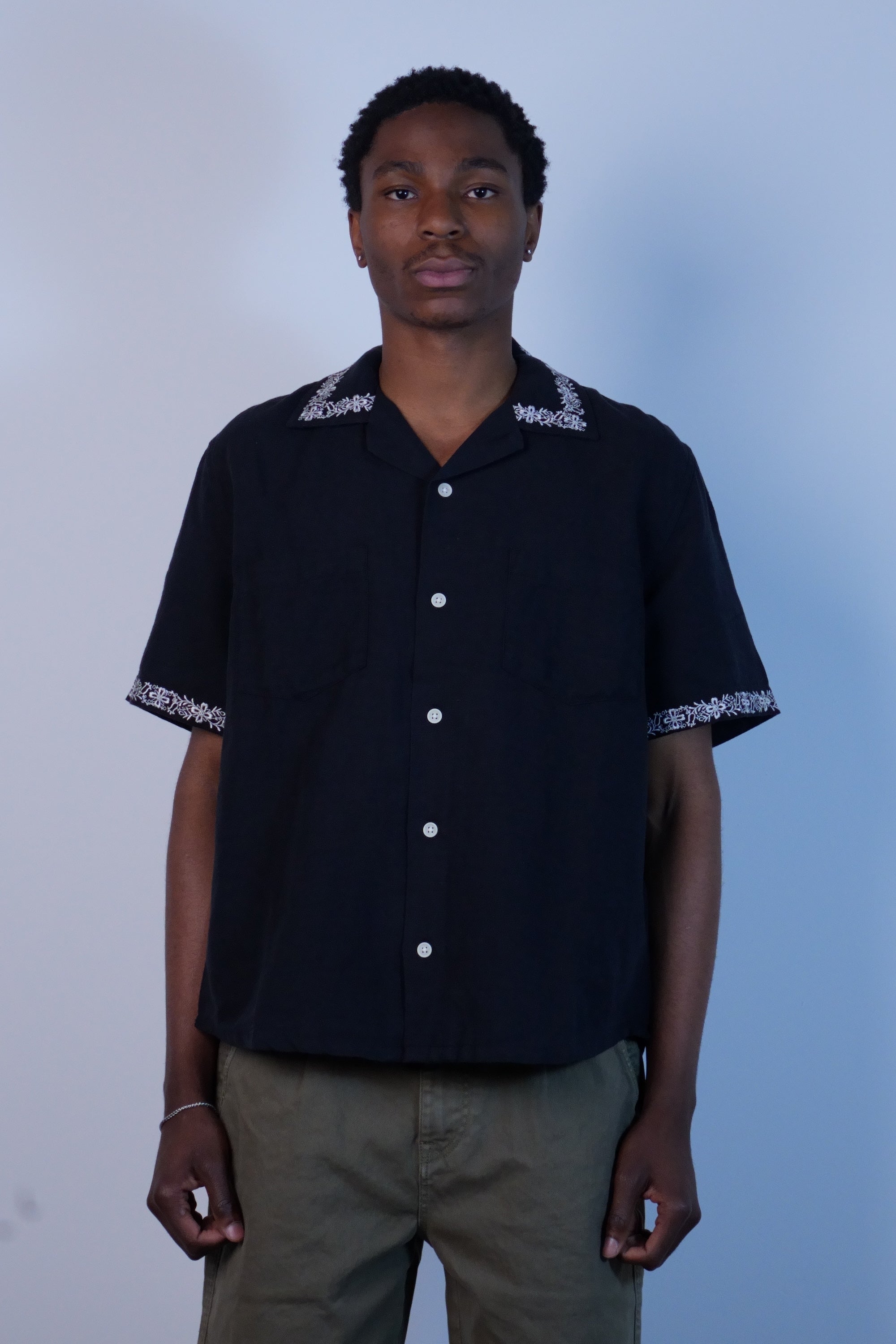 Harmony Embroidered SS Black