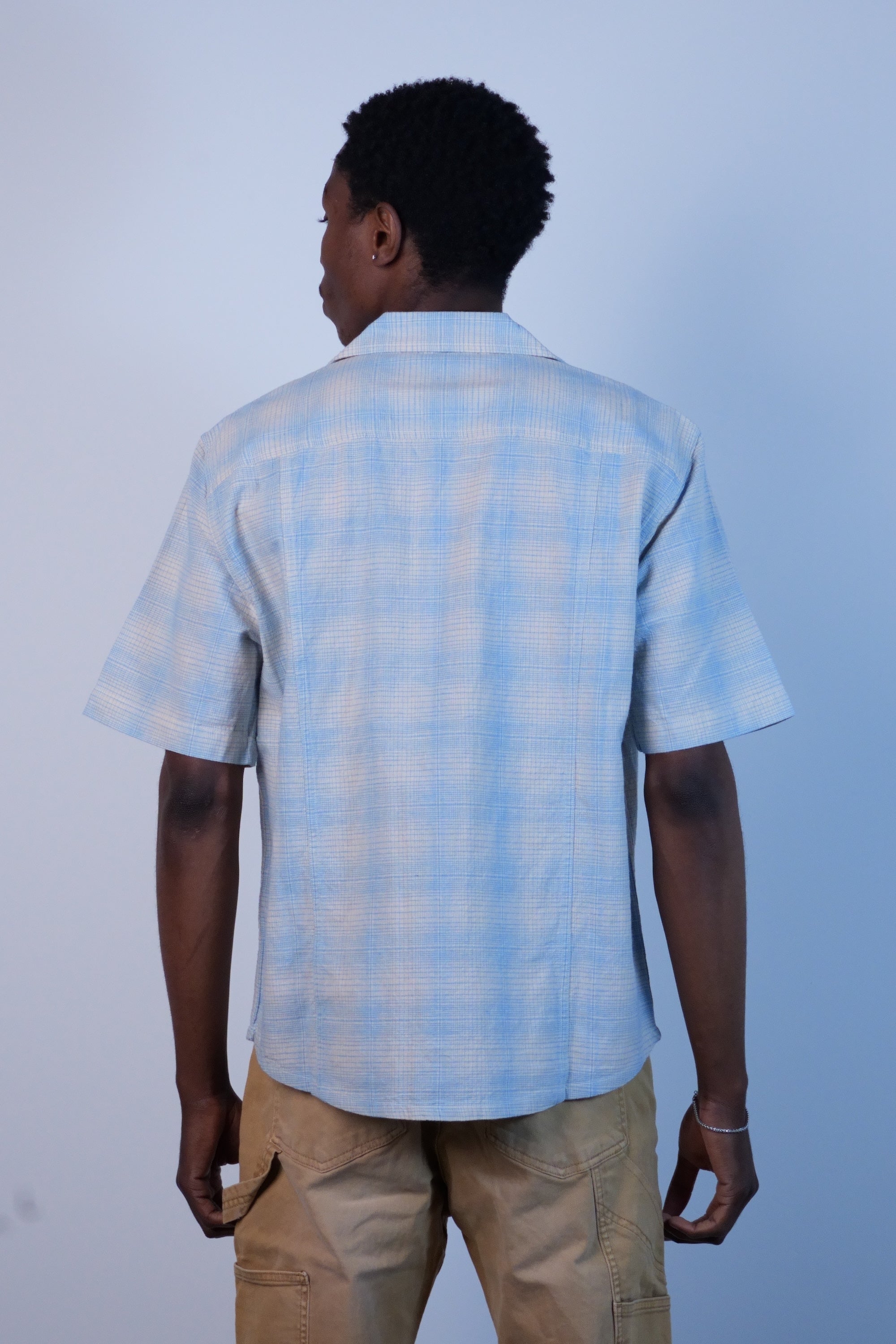 Linen Plaid SS Light Blue