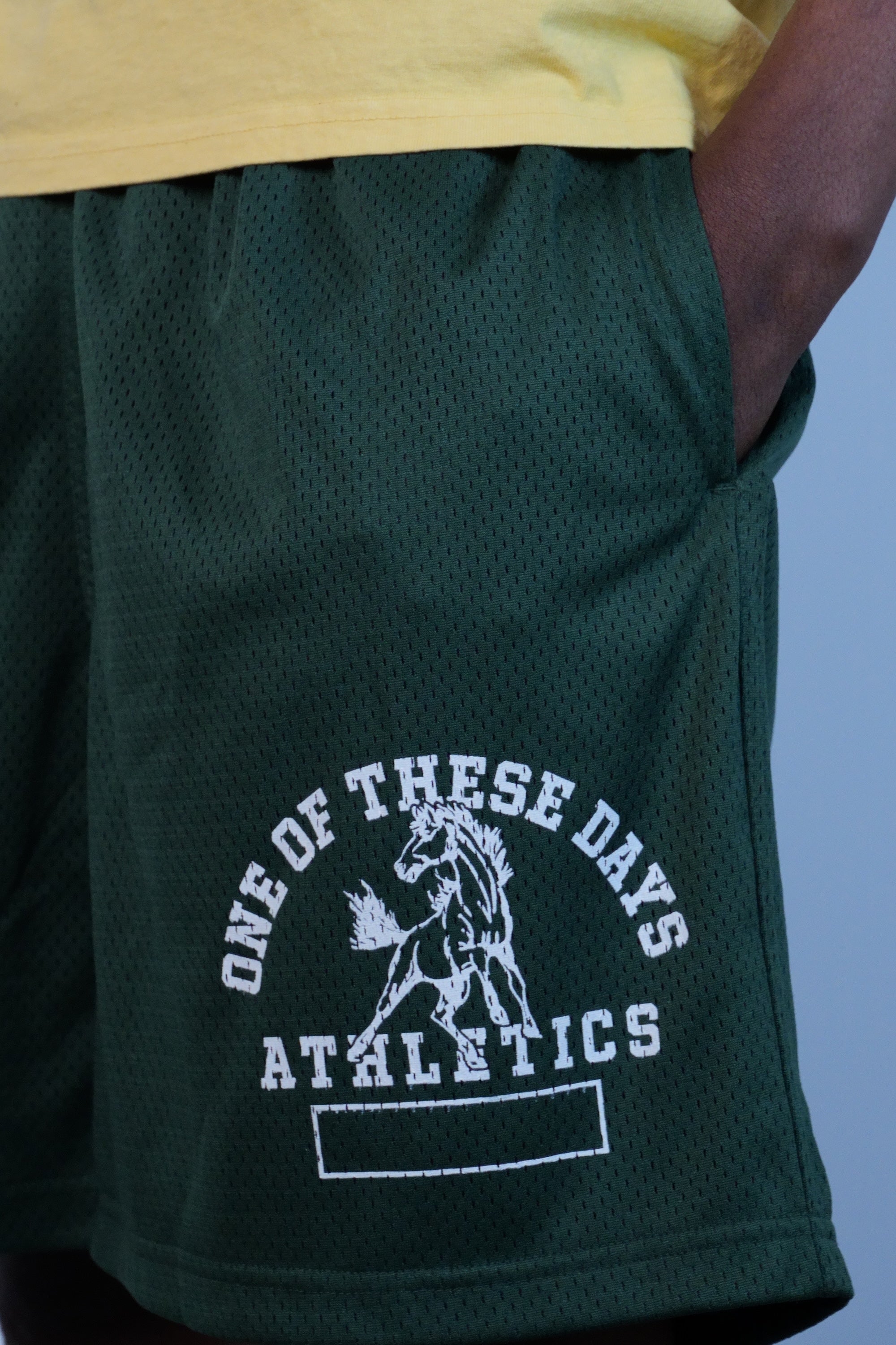 Mustang Athletics Mesh Shorts Forest Green