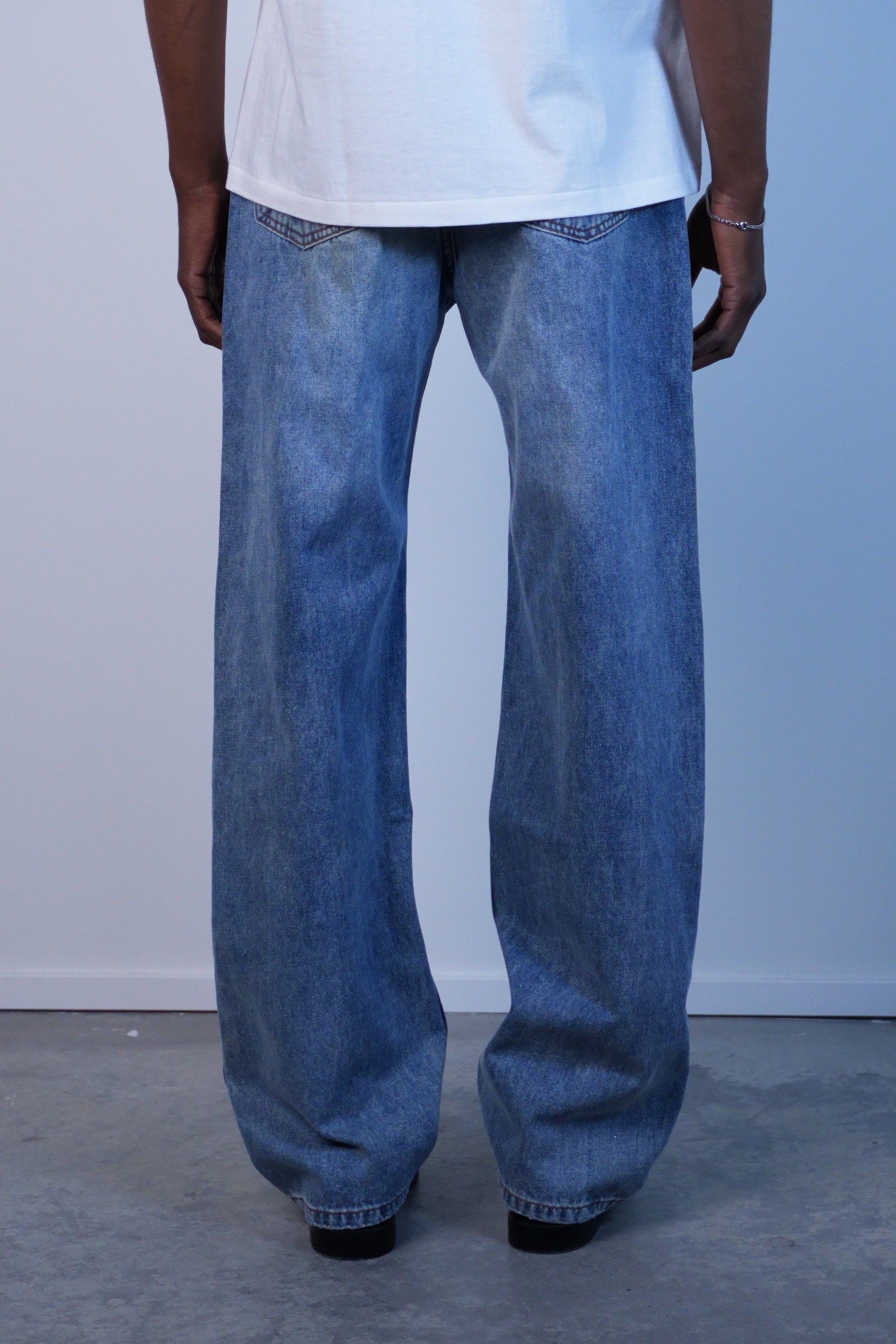 All Over Print Straight Leg Jeans Indigo