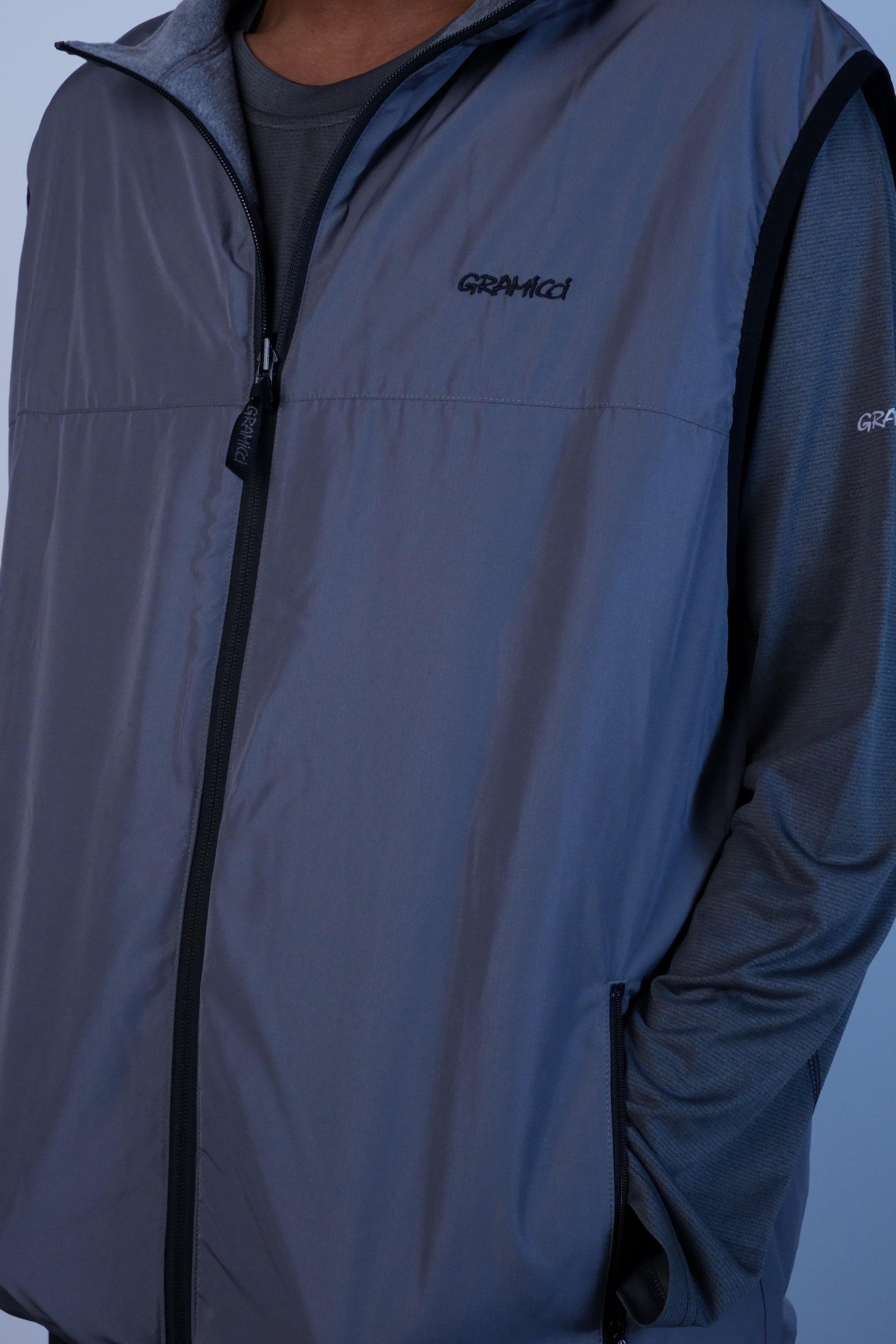 Thermal Fleece Reversible Vest Heather Grey