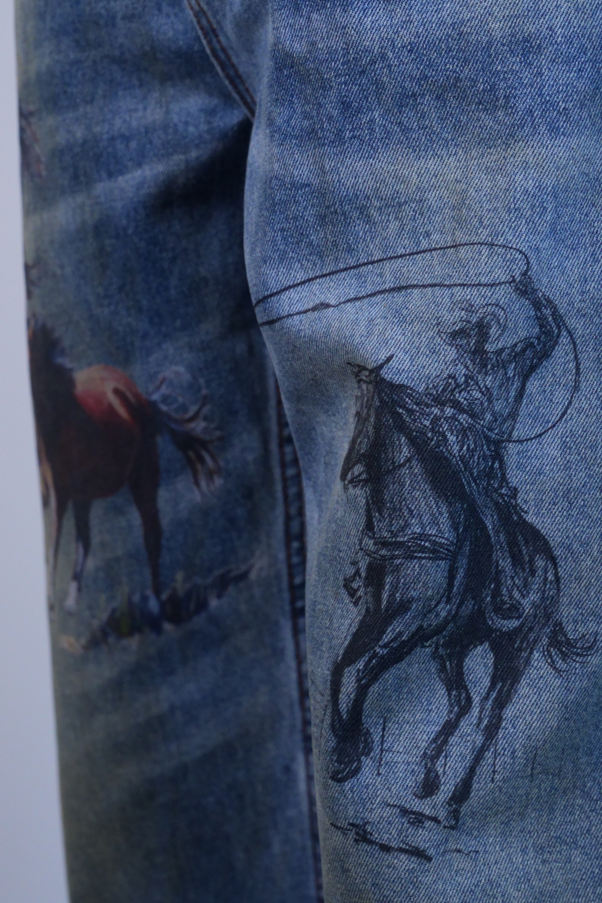 All Over Print Straight Leg Jeans Indigo